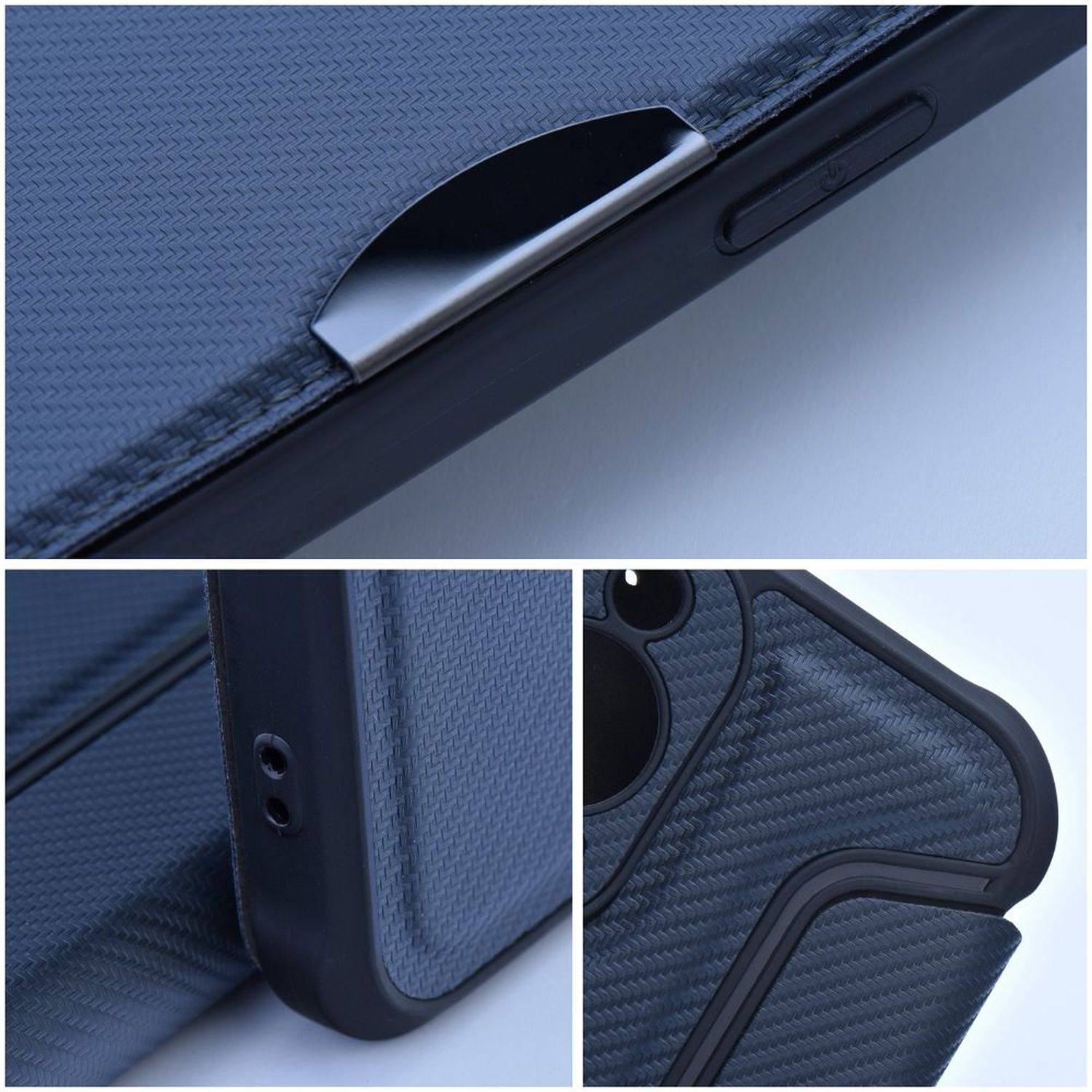 Hülle "Razor" Magnet Carbon-Cover Kameraschutz kompatibel mit Samsung Galaxy S23 (S911B) Blau