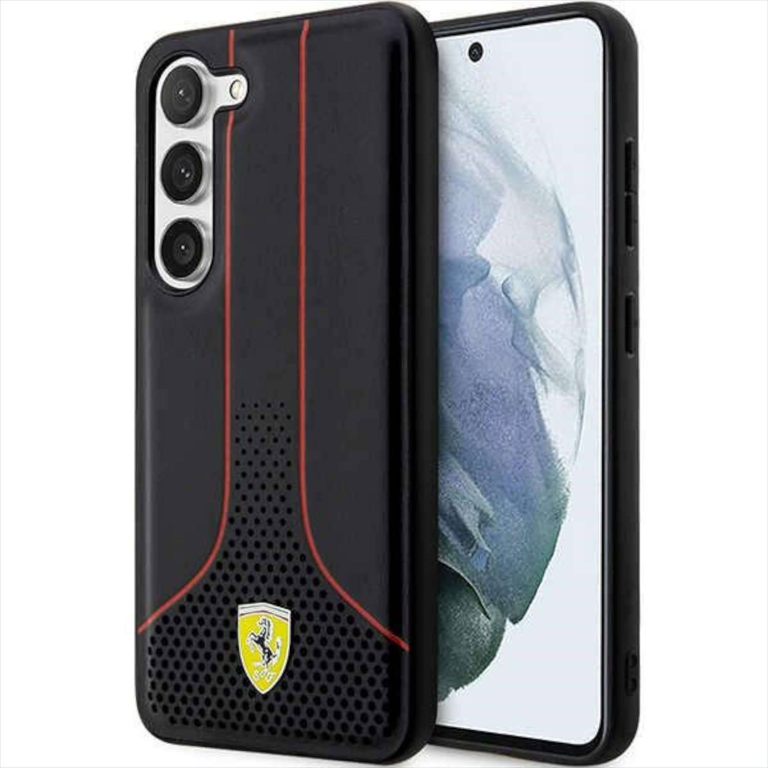 Ferrari Hardcase Hülle Cover Perforated 296 P Samsung Galaxy S23 Plus Schwarz