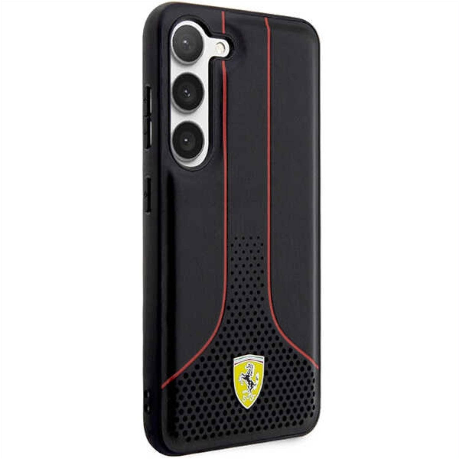 Ferrari Hardcase Hülle Cover Perforated 296 P Samsung Galaxy S23 Plus Schwarz