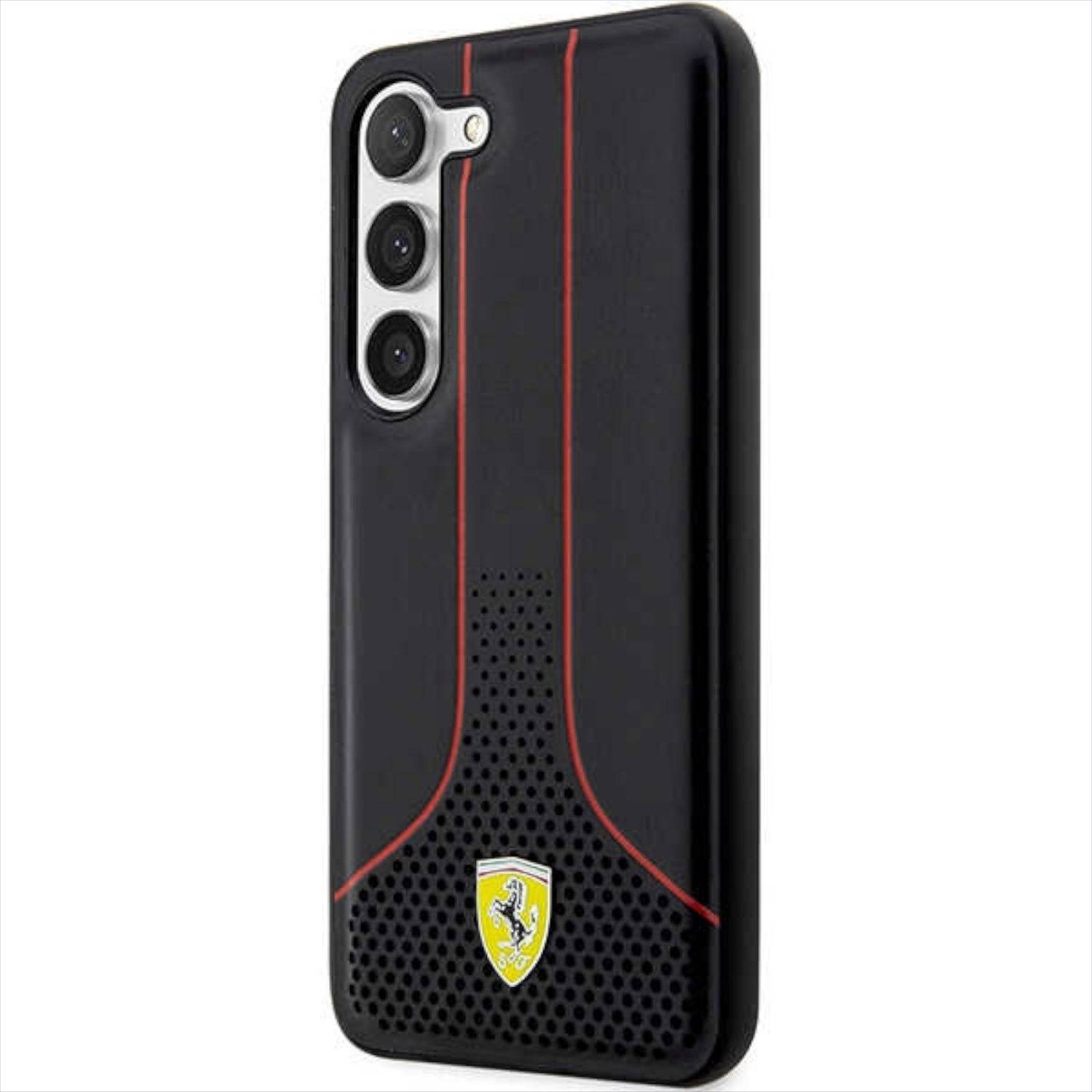Ferrari Hardcase Hülle Cover Perforated 296 P Samsung Galaxy S23 Plus Schwarz