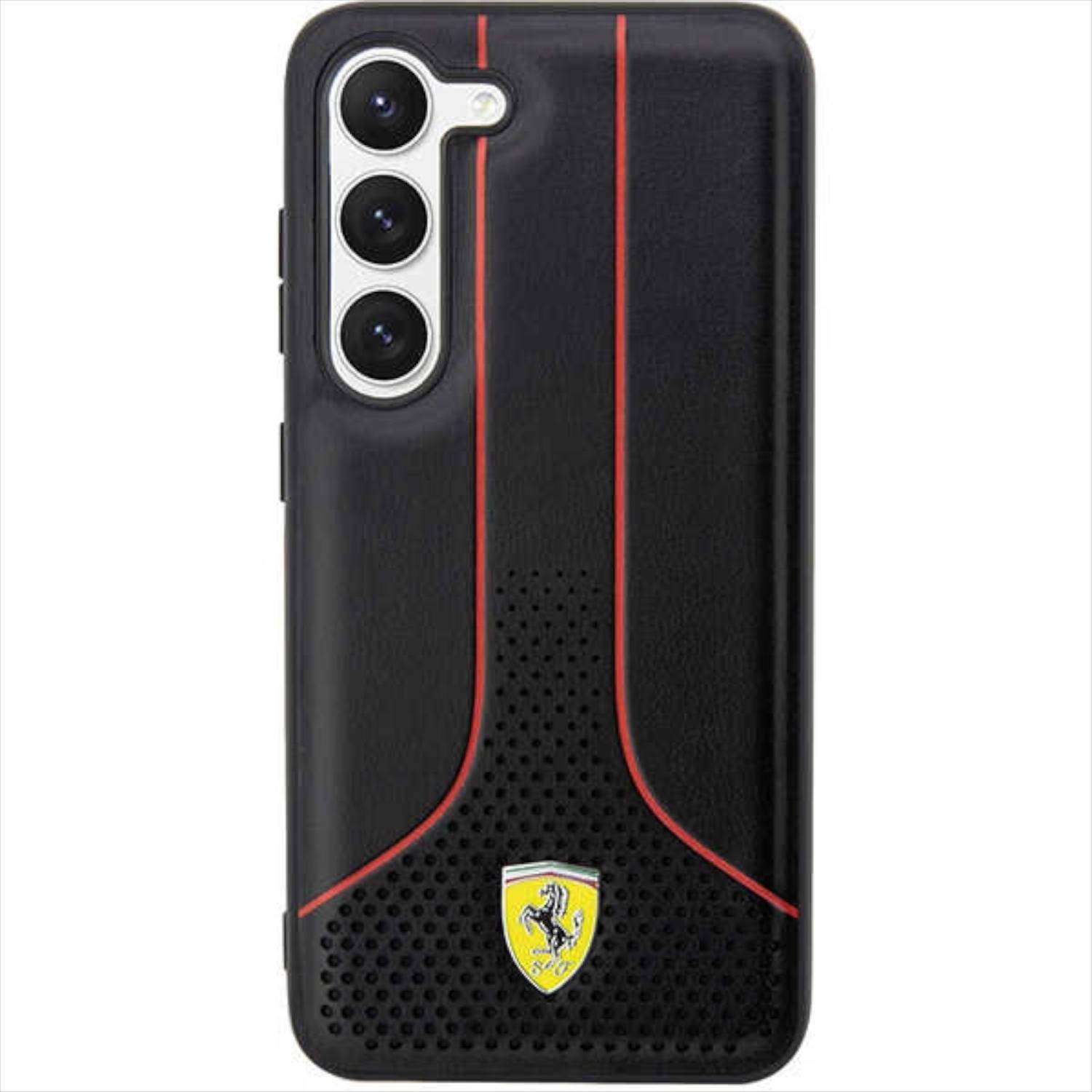 Ferrari Hardcase Hülle Cover Perforated 296 P Samsung Galaxy S23 Plus Schwarz