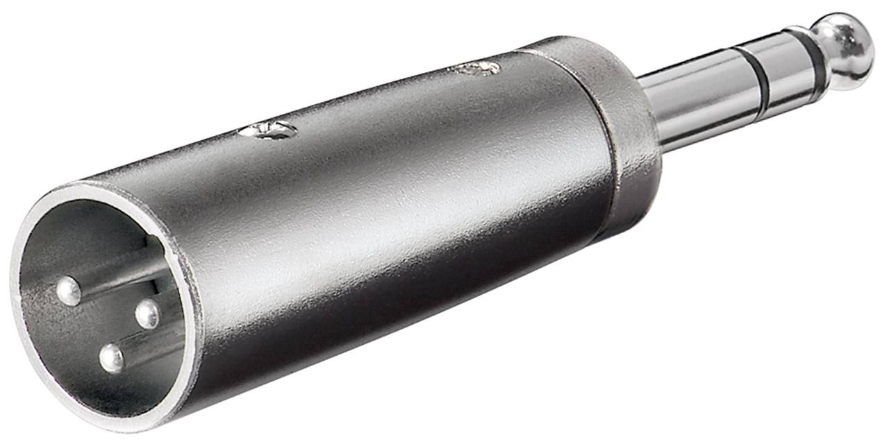 Goobay XLR-Adapter, AUX-Klinke 6,35 mm, Stereo-Stecker zu XLR-Stecker - 1x XLR-Stecker (3-polig) > 1x 6,35-mm-Klinkenste