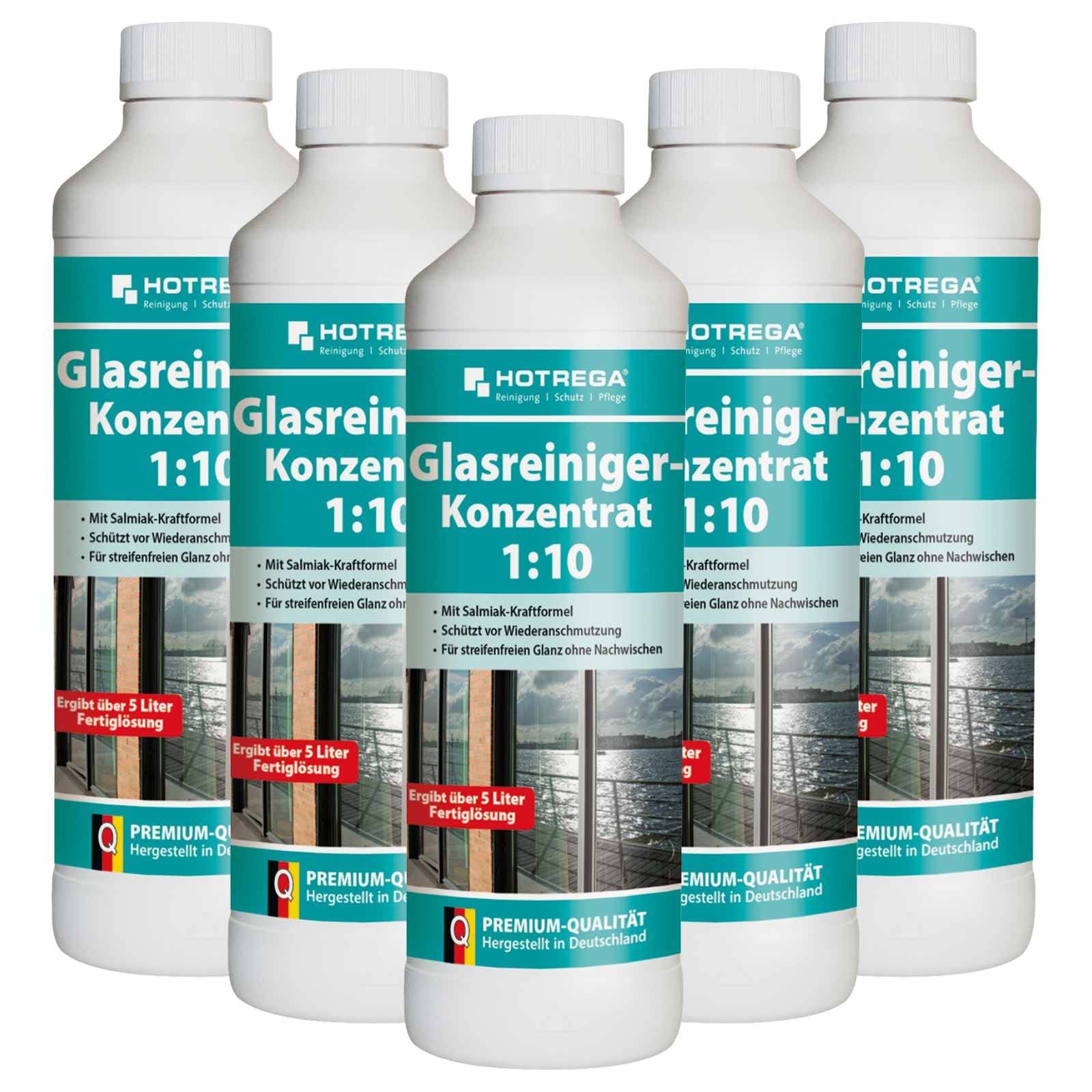 HOTREGA Glasreiniger Konzentrat 500 ml Sets - Menge:5