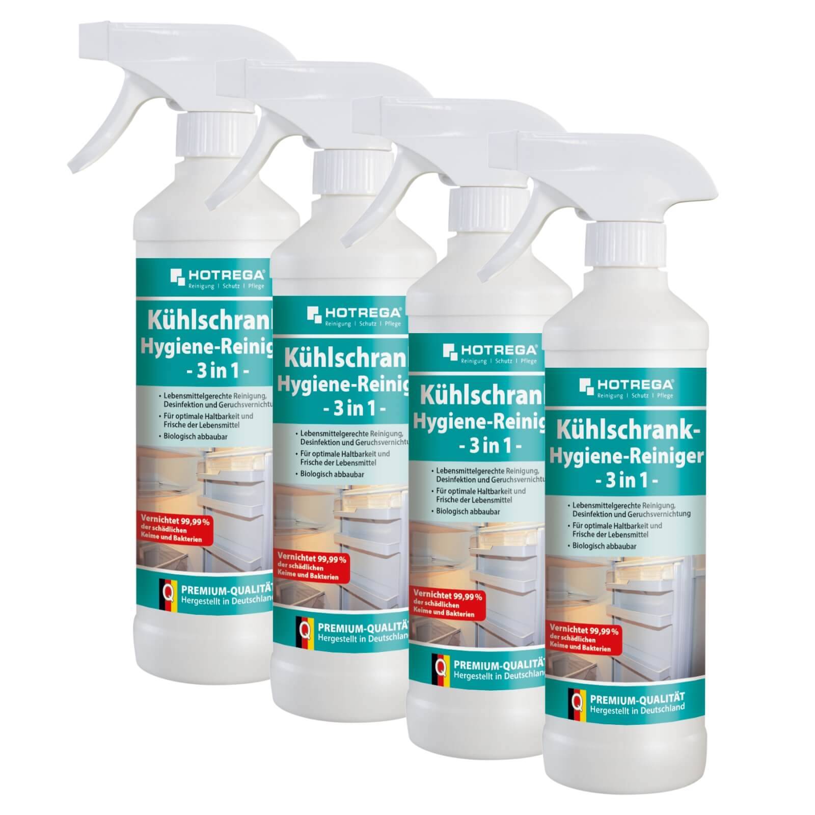 HOTREGA Kühlschrank Hygiene Reiniger 3in1 Sets - Menge:4