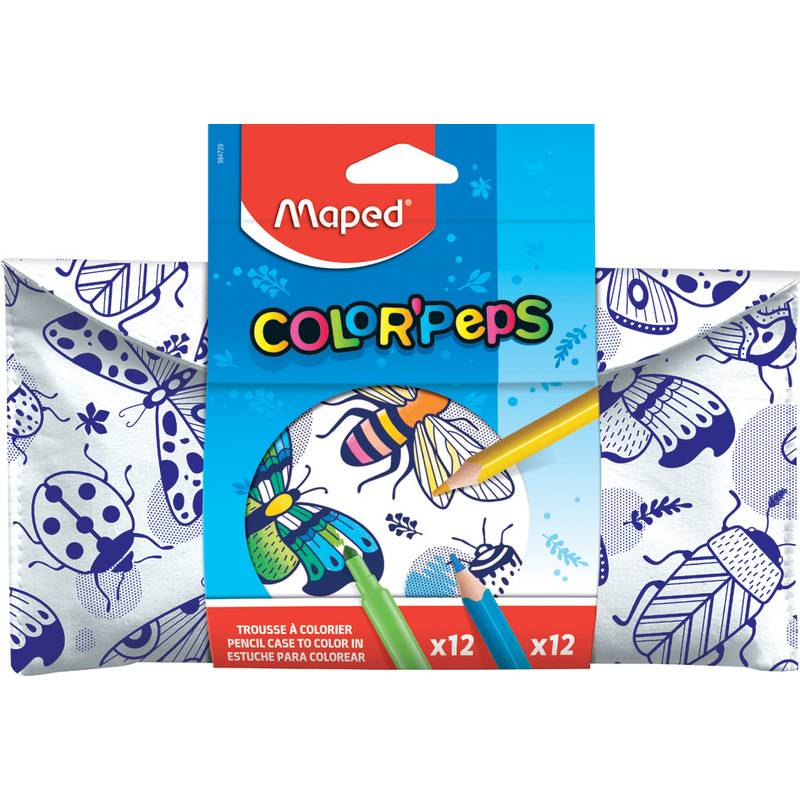 Maped Schlamper-Etui, befüllt mit Fasermalern & Buntstifte