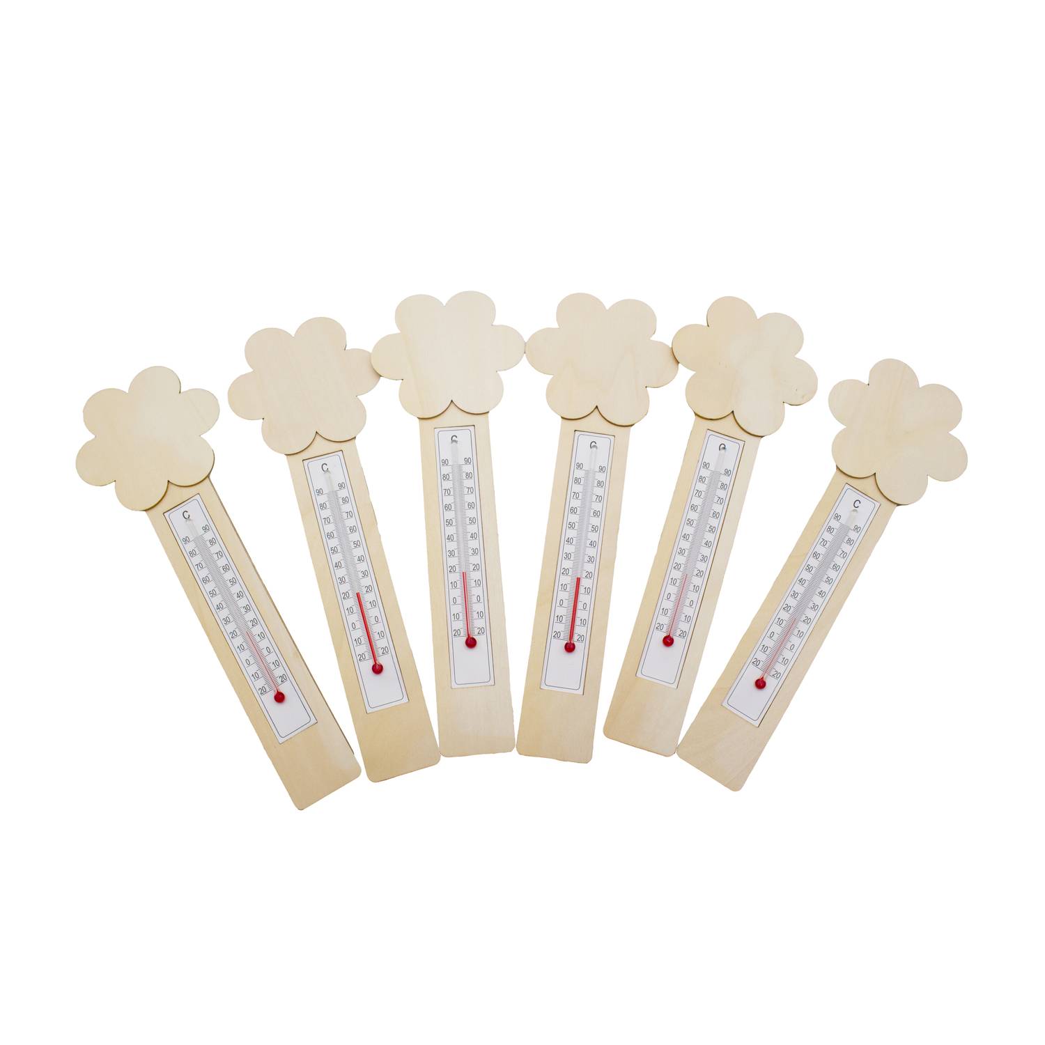 EDUPLAY 210299 Thermometer DIY Blumen 6er Set