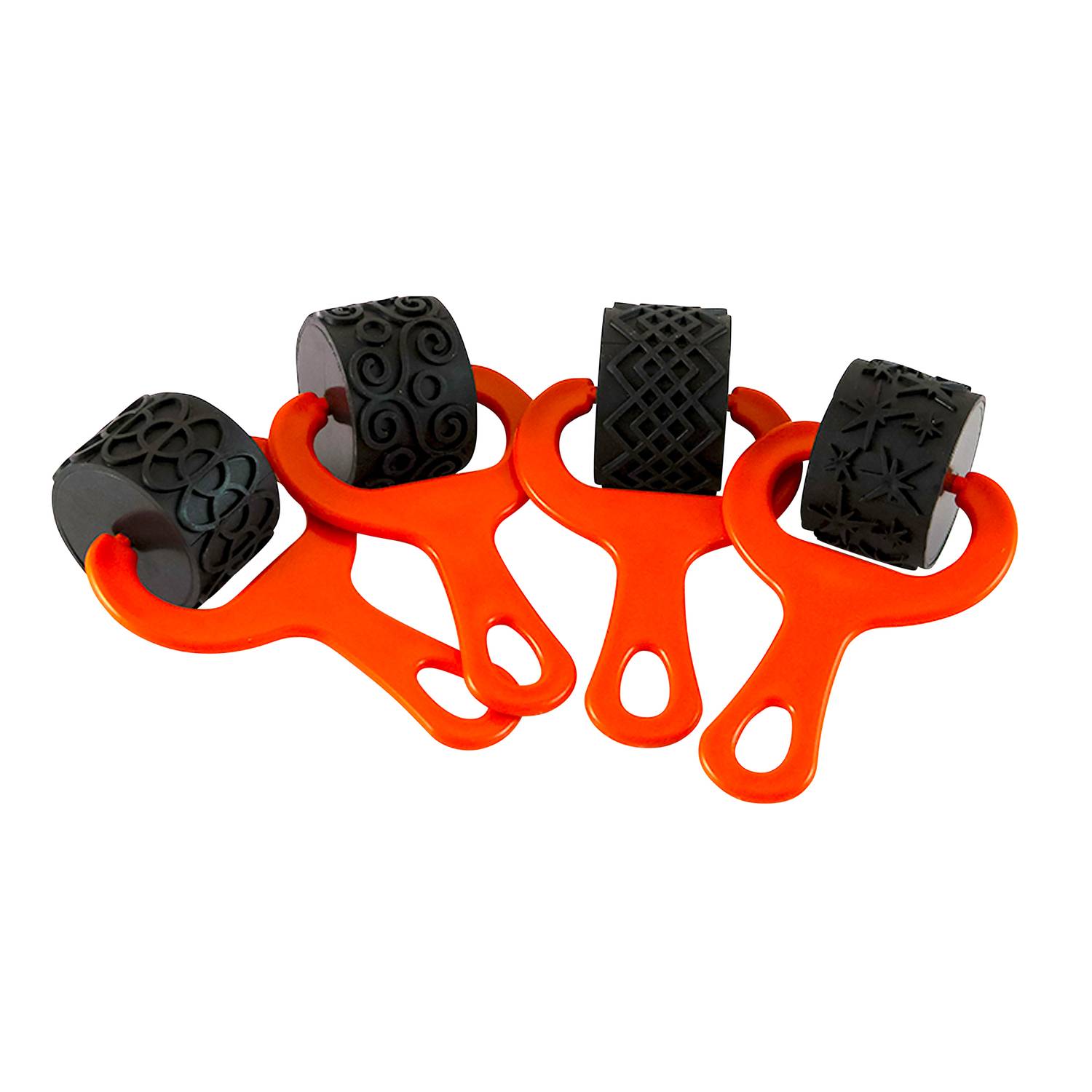 EDUPLAY 370008 Mal- und Knet-Strukturroller Set 2, 15,5 x 9 x 6 cm, rot/schwarz, 4-teilig (1 Set)