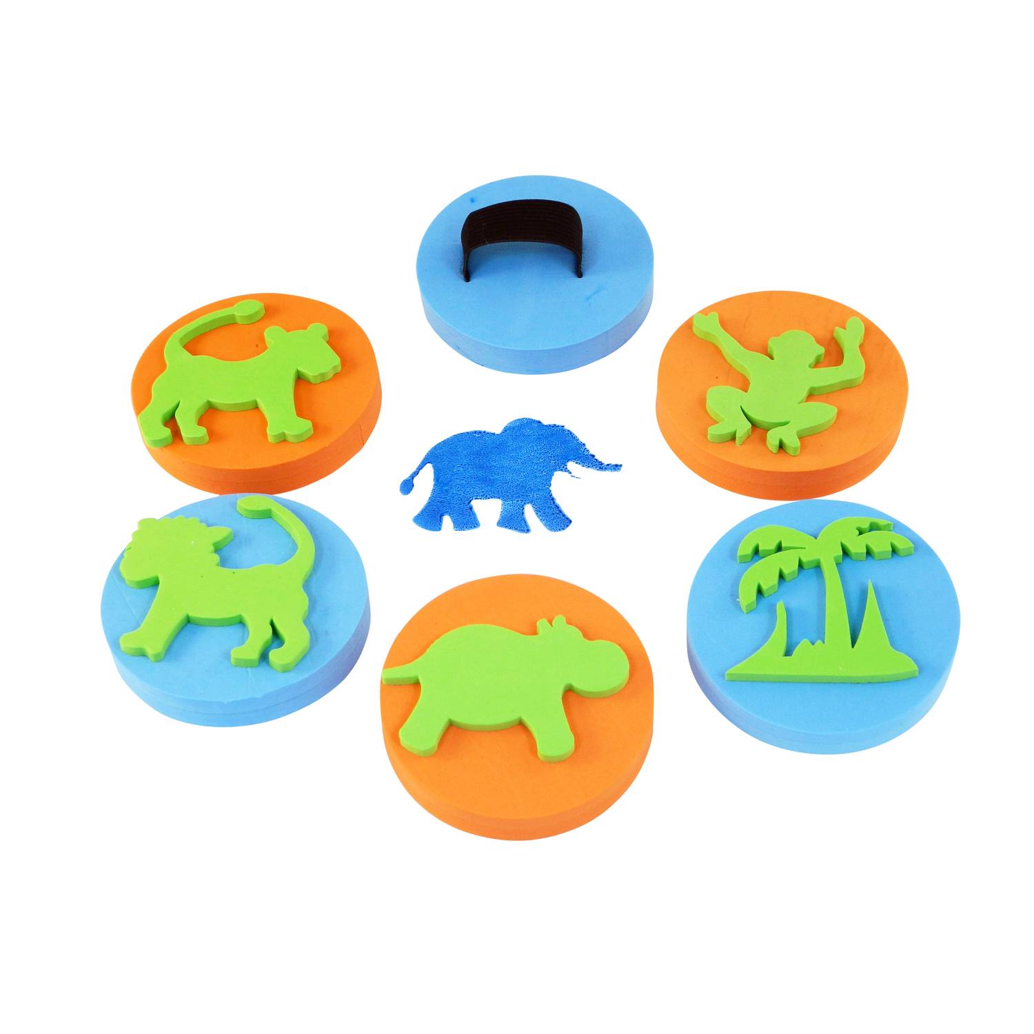 EDUPLAY 370017 Handflächenstempel Dschungel 6er Set, mehrfarbig
