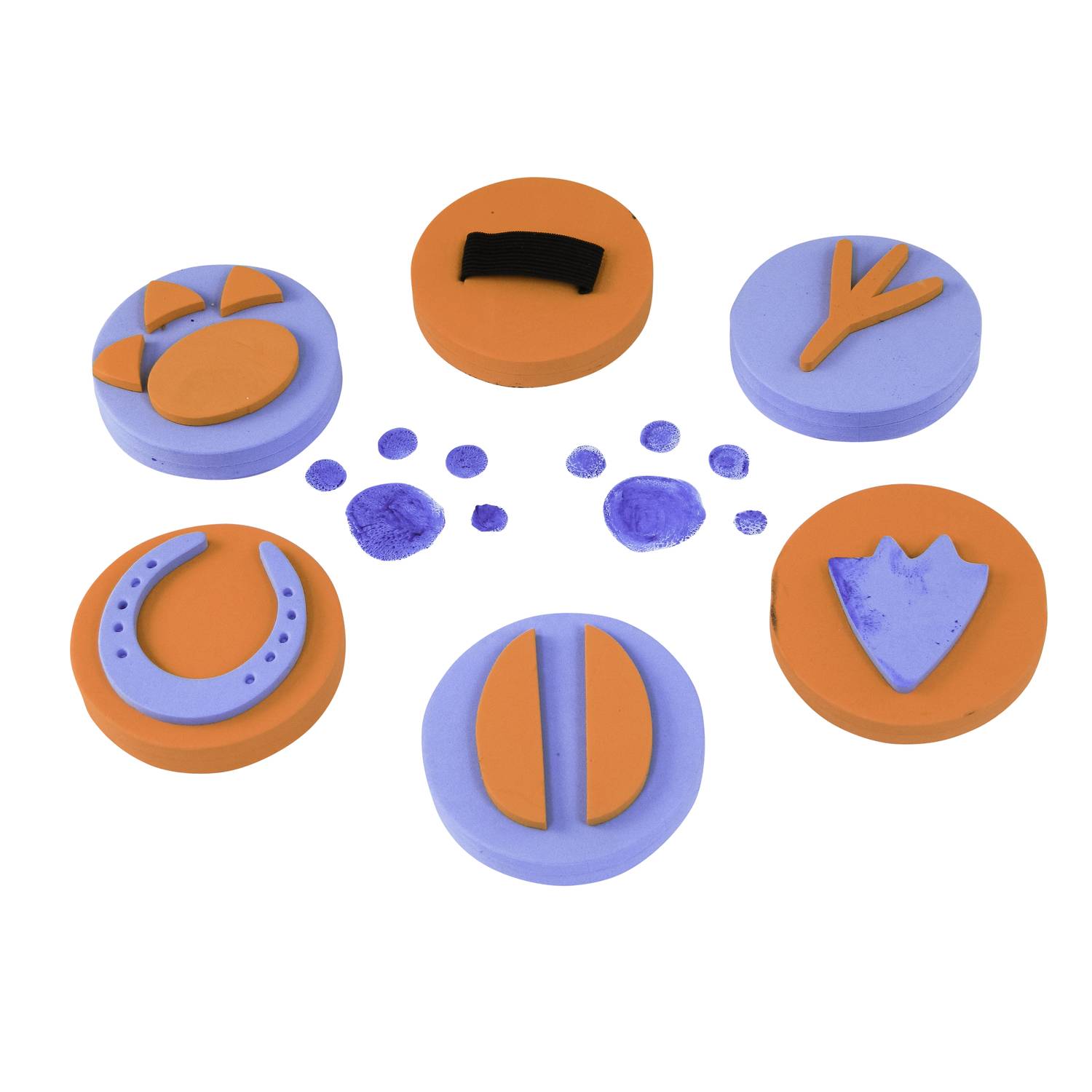 EDUPLAY 370018 Handflächenstempel Tierspuren 6er Set, mehrfarbig