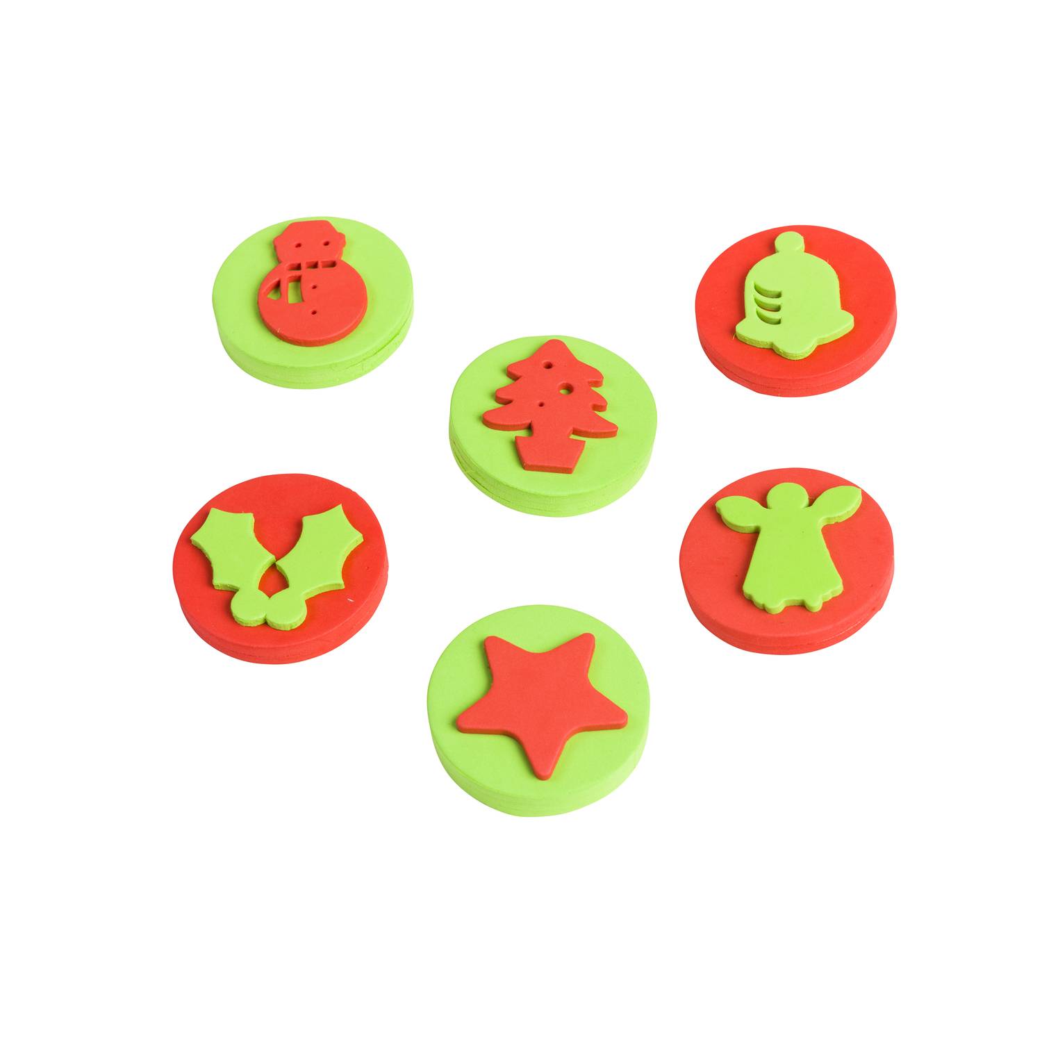 EDUPLAY 370020 Handflächenstempel Weihnachten 6er Set, mehrfarbig