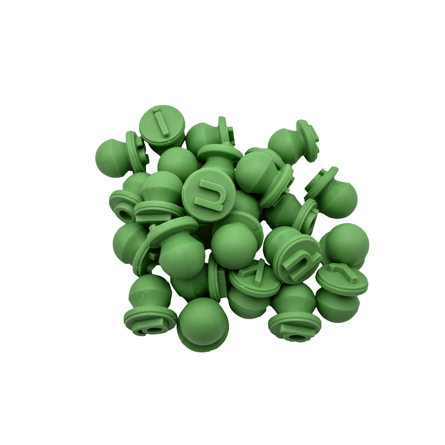 EDUPLAY 370033 Easy Grip Kleinbuchstabenstempel 26er Set, grün