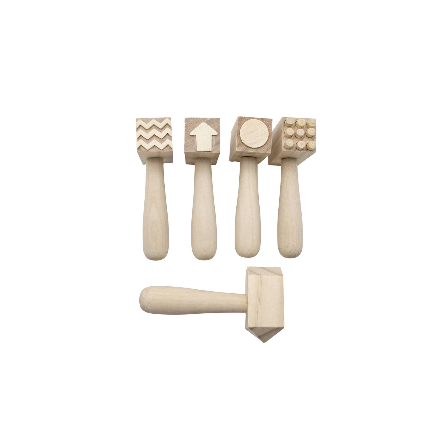EDUPLAY 370074 Musterhämmer Holz 5er Set