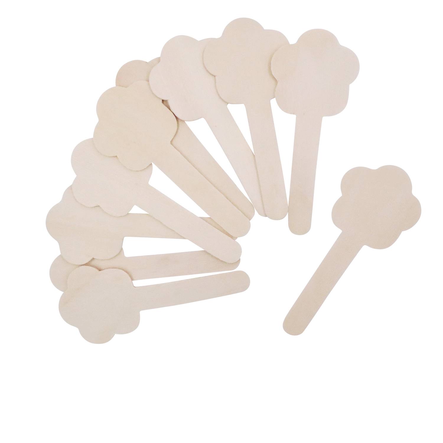 EDUPLAY 370118 Blumen Holzbastelstäbchen 10er Set