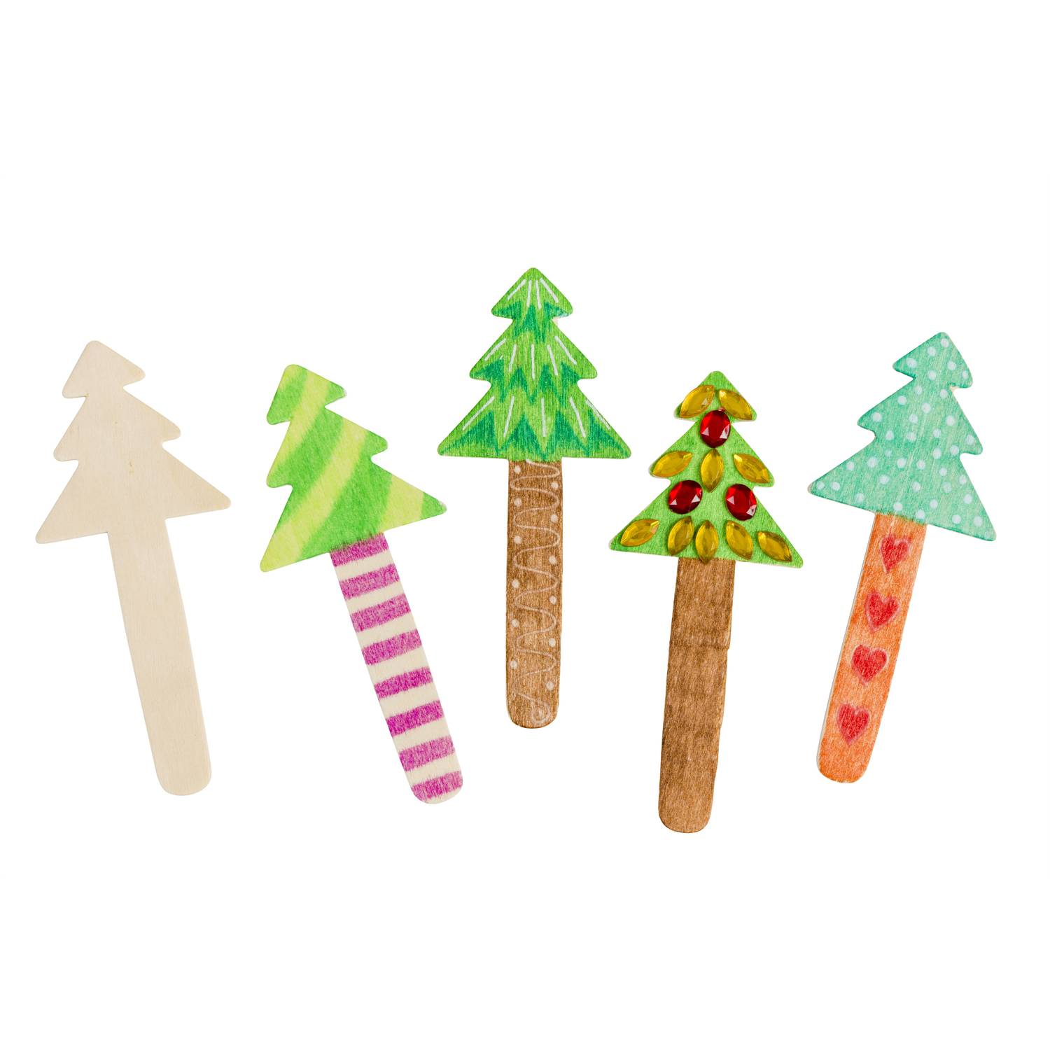 EDUPLAY 370121 Weihnachtsbaum Holzbastelstäbchen 10er Set