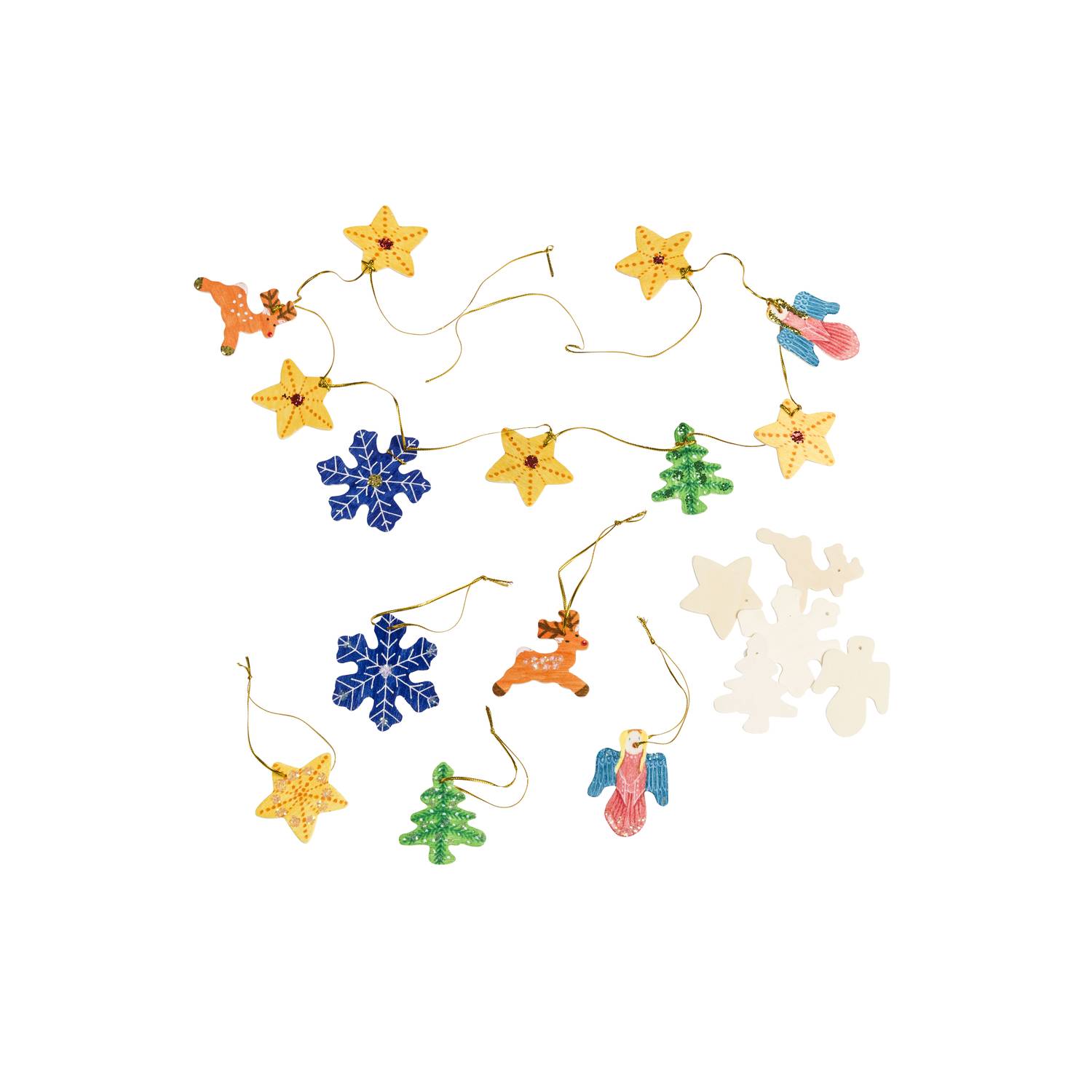 EDUPLAY 370122 Weihnachtsdeko aus Holz 50er Set