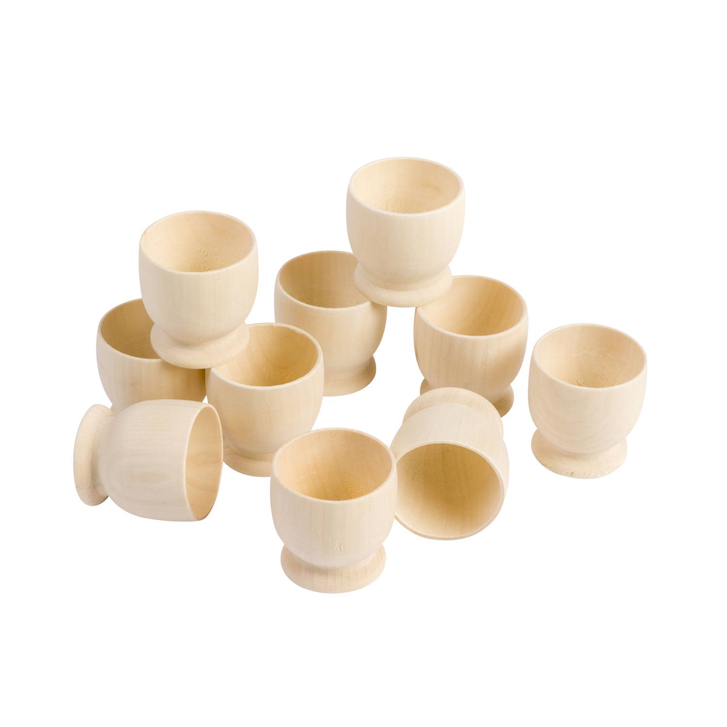 EDUPLAY 370129 Holzeierbecher 10er Set, natur