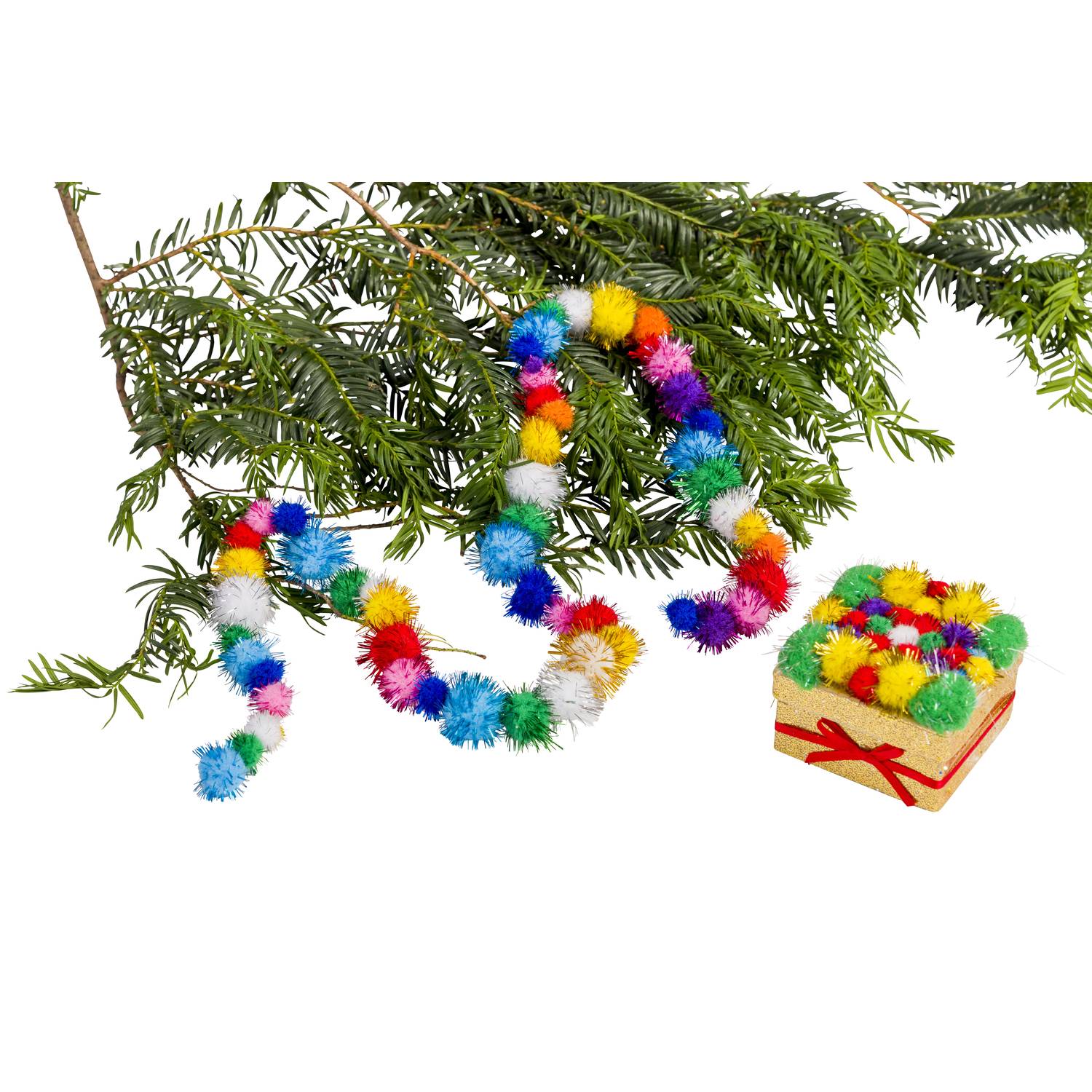 EDUPLAY 370147 Glitter Pom Poms 100er Set