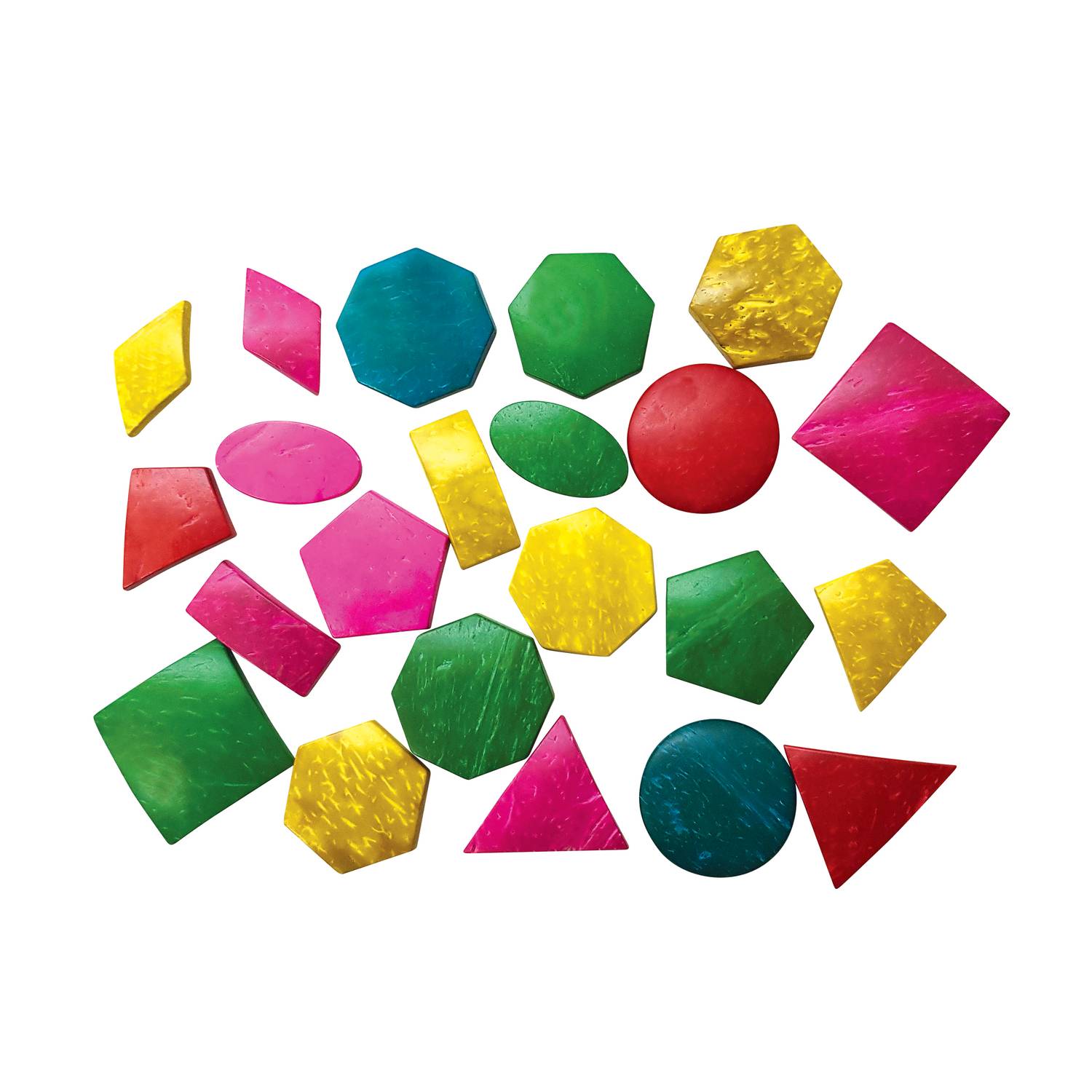 EDUPLAY 370156 Geo-Formen aus Kokosnussschalen bunt 22er Set