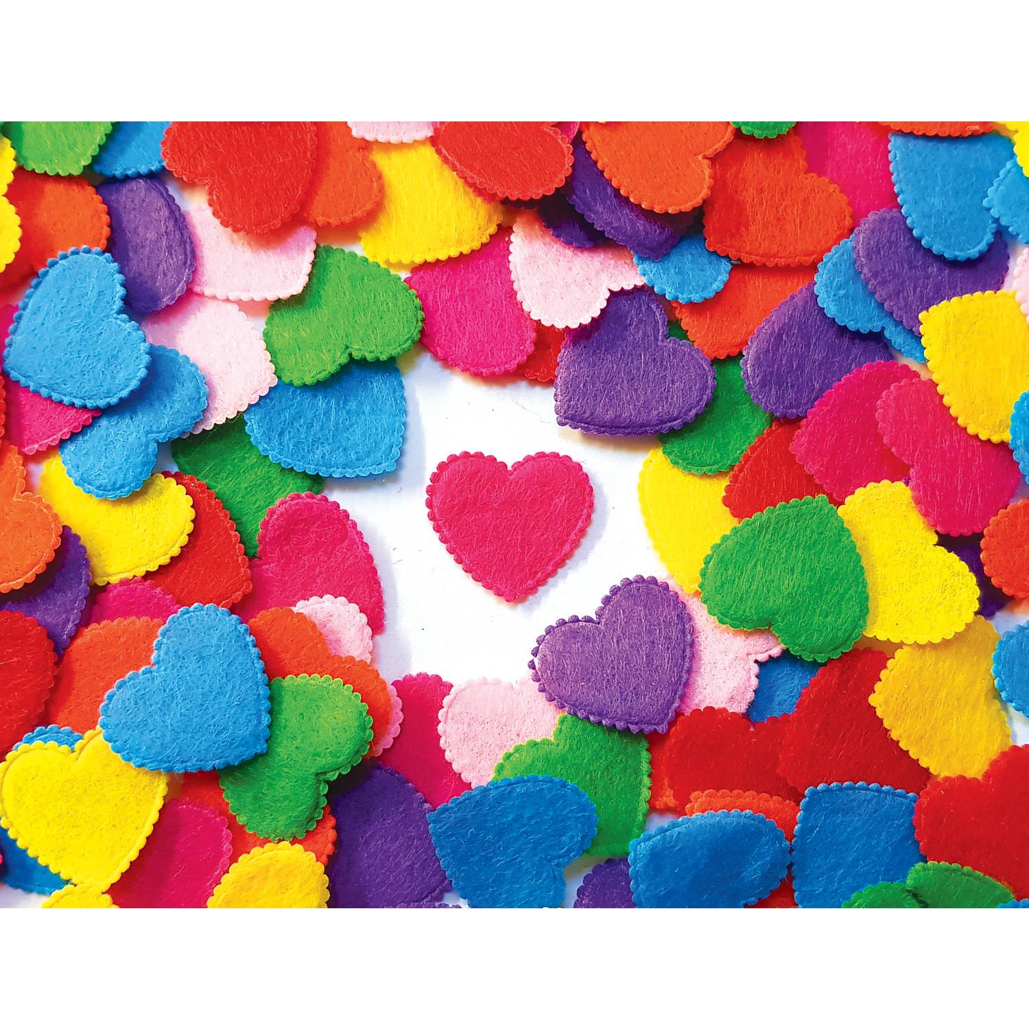EDUPLAY 370157 Bunte Filz-Herzen ca. 2 x 2 cm, 100-teilig (1 Set)