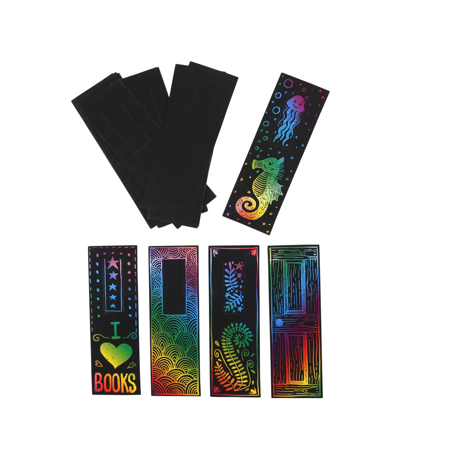 EDUPLAY 370174 Scratch Art Lesezeichen, 5 x 15 cm (20er Pack)