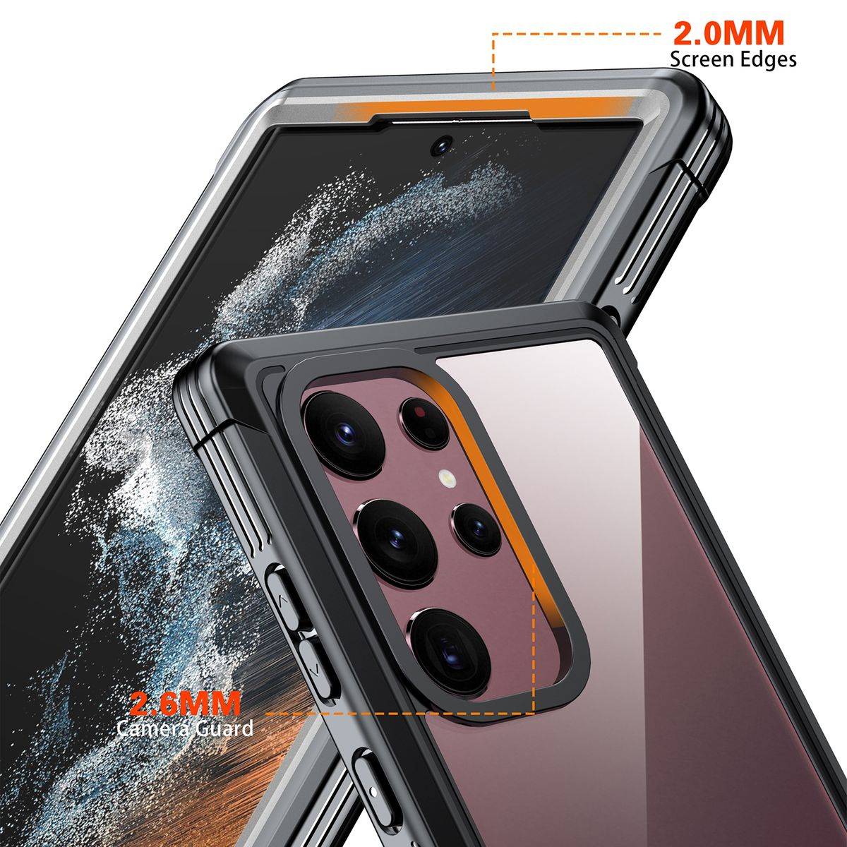 Für Samsung Galaxy S23 Ultra 360 Grad Full Body Schutz Transparent