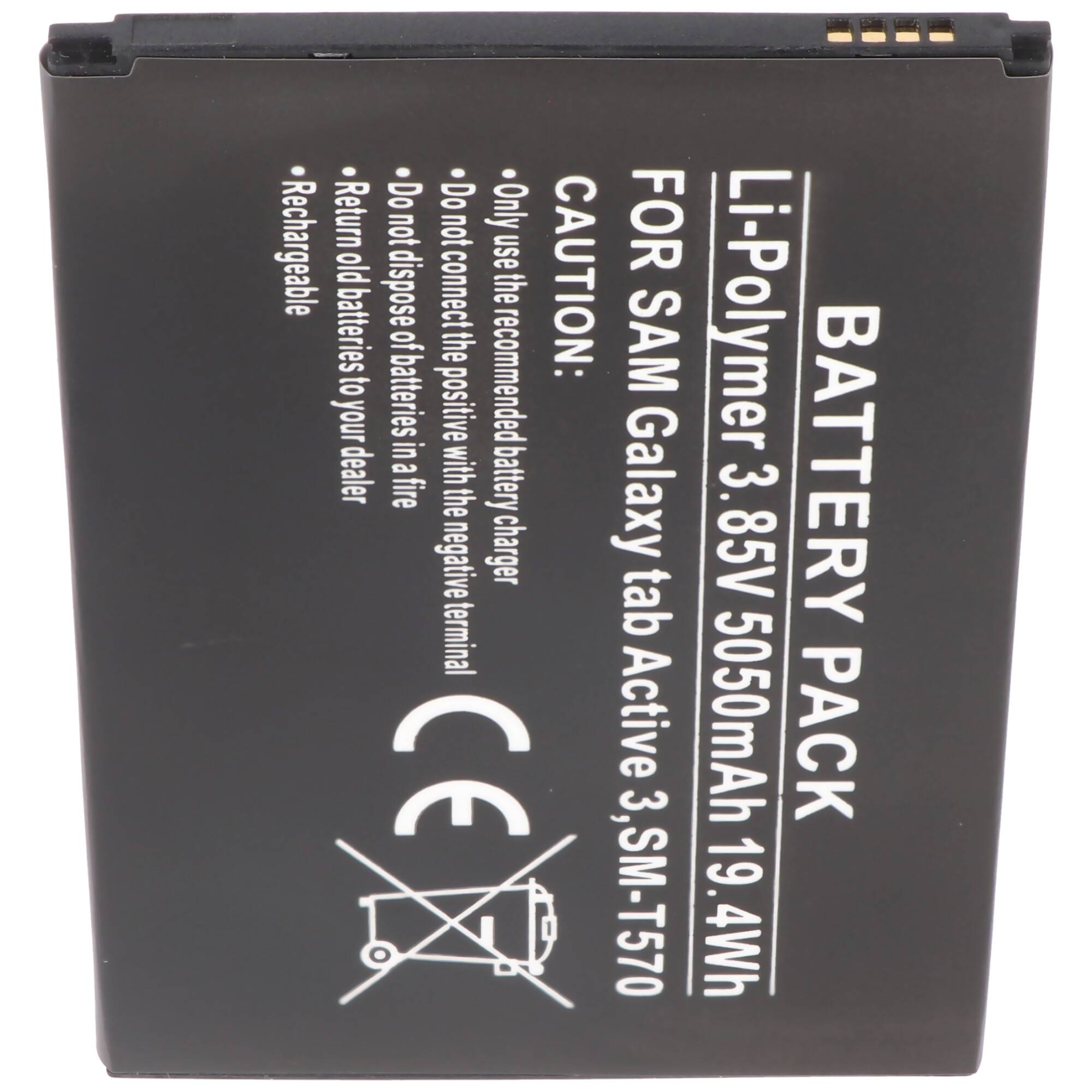 Akku passend für Samsung Galaxy Tab Active 3, SM-T570, Li-Polymer, 3,85V, 5050mAh, 19,4Wh