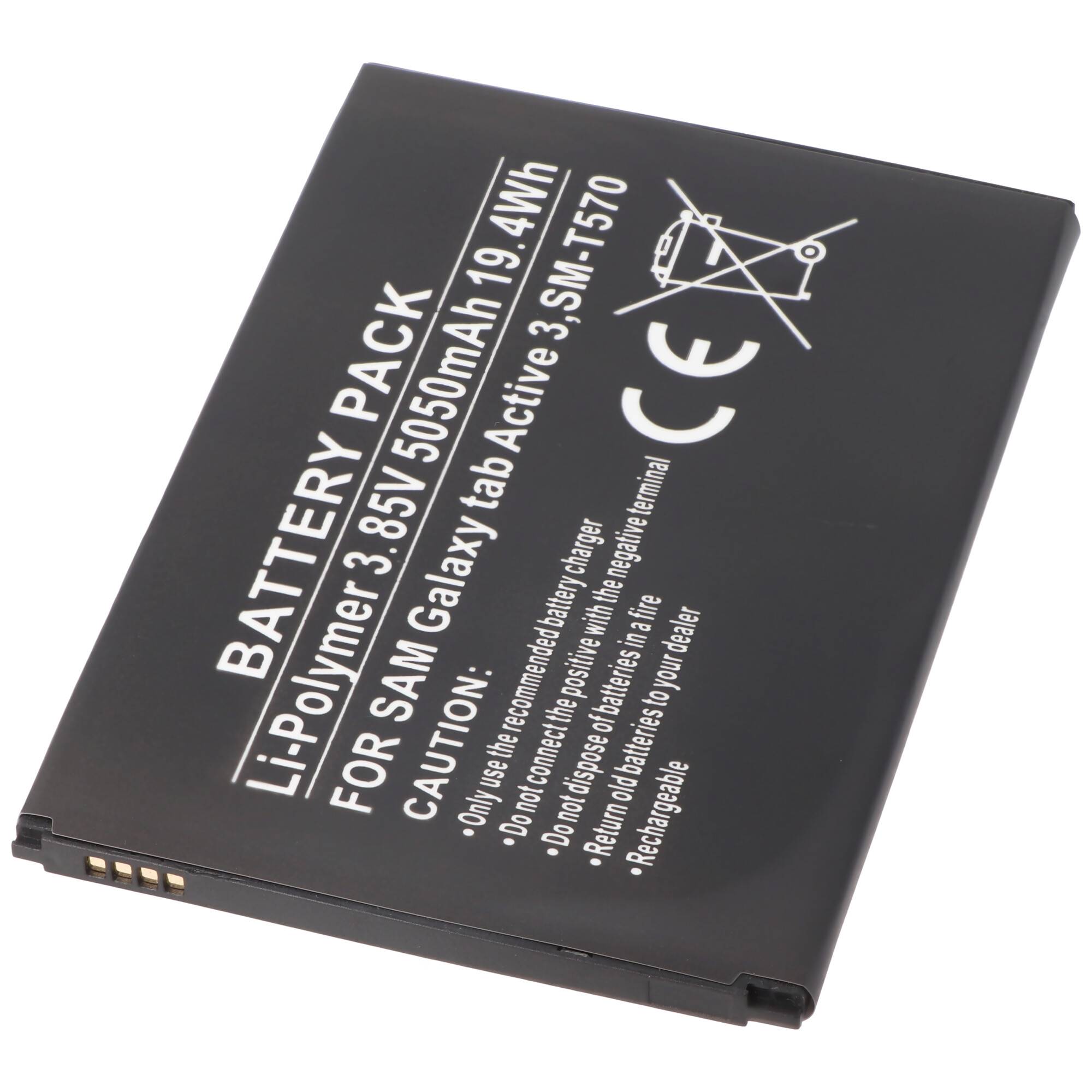 Akku passend für Samsung Galaxy Tab Active 3, SM-T570, Li-Polymer, 3,85V, 5050mAh, 19,4Wh