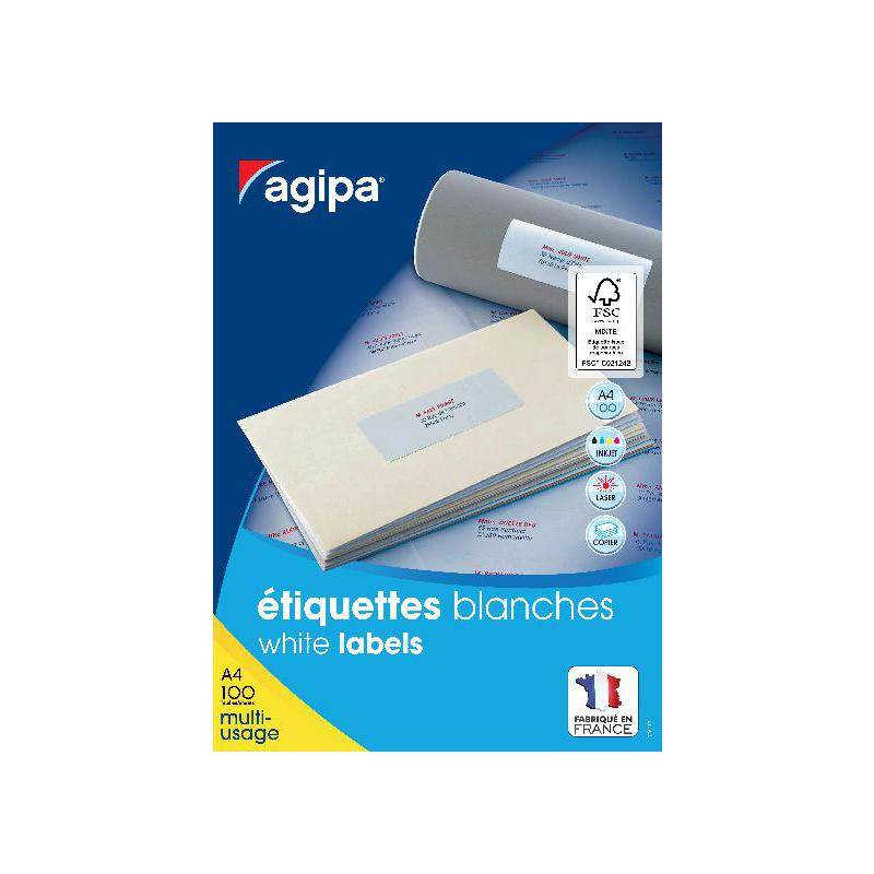 agipa Universal-Etiketten, 105 x 40 mm, weiß, rechteckig