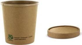 PAPSTAR Suppenbecher ''pure'', rund, 230 ml, braun aus ungebleichtem Frischfaserkarton mit Bio-Beschichtung,