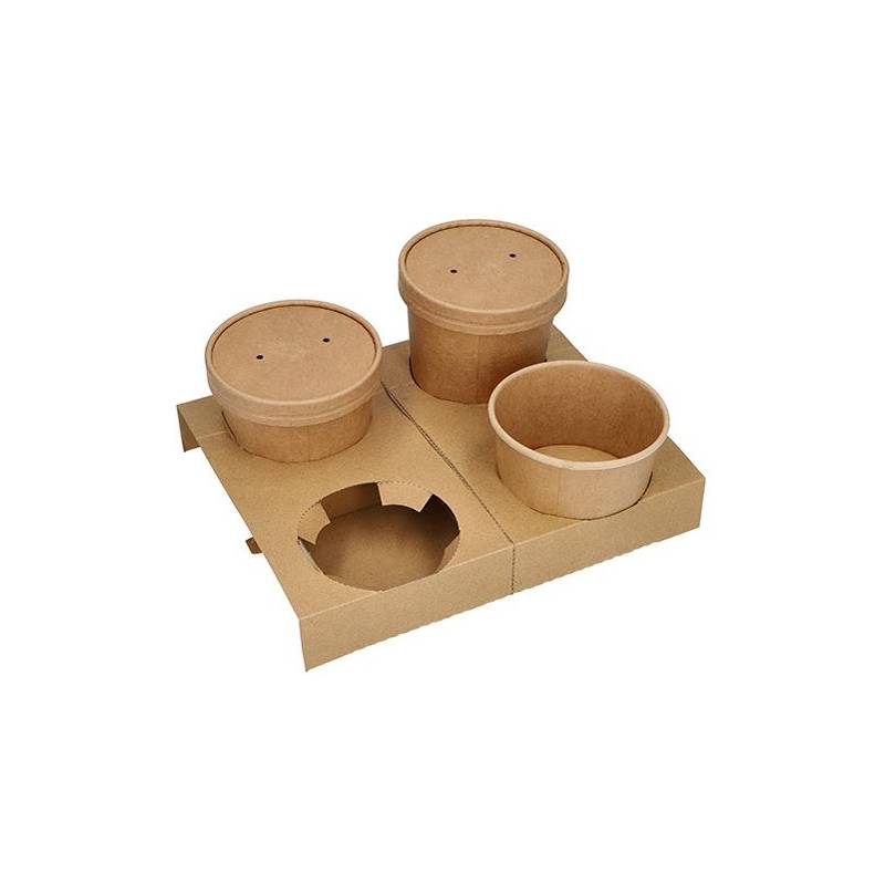 PAPSTAR Becherträger "pure", aus Pappe, für 4 Suppenbecher