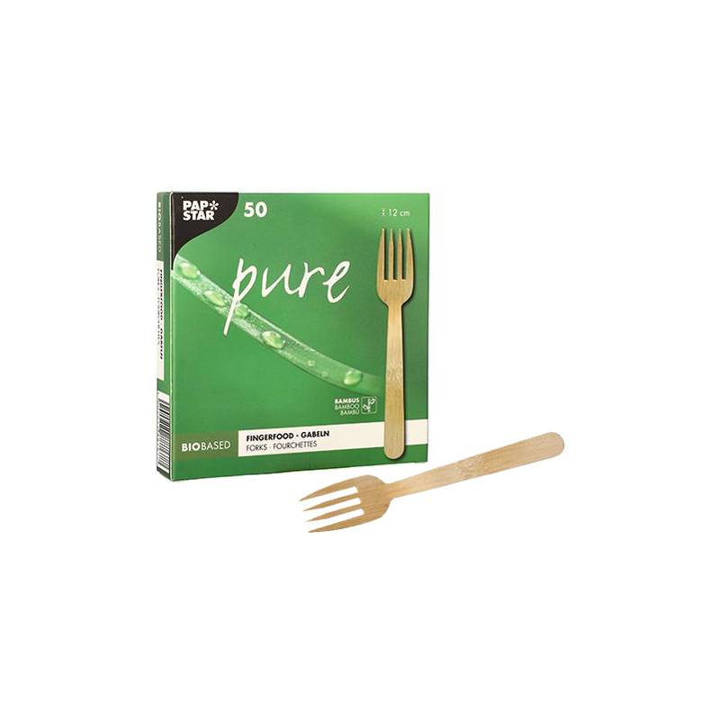 PAPSTAR Fingerfood-Gabeln "pure", 120 mm, natur