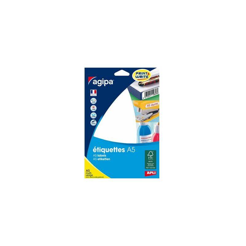 agipa Universal-Etiketten, 70 x 37 mm, weiß