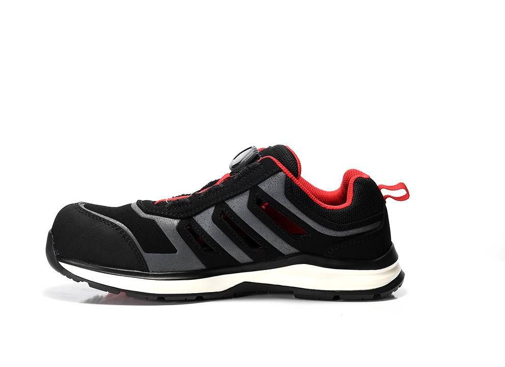 Sicherheitssandale jo_RAPID BOA® black-red Easy ESD S1PS, Gr. 46