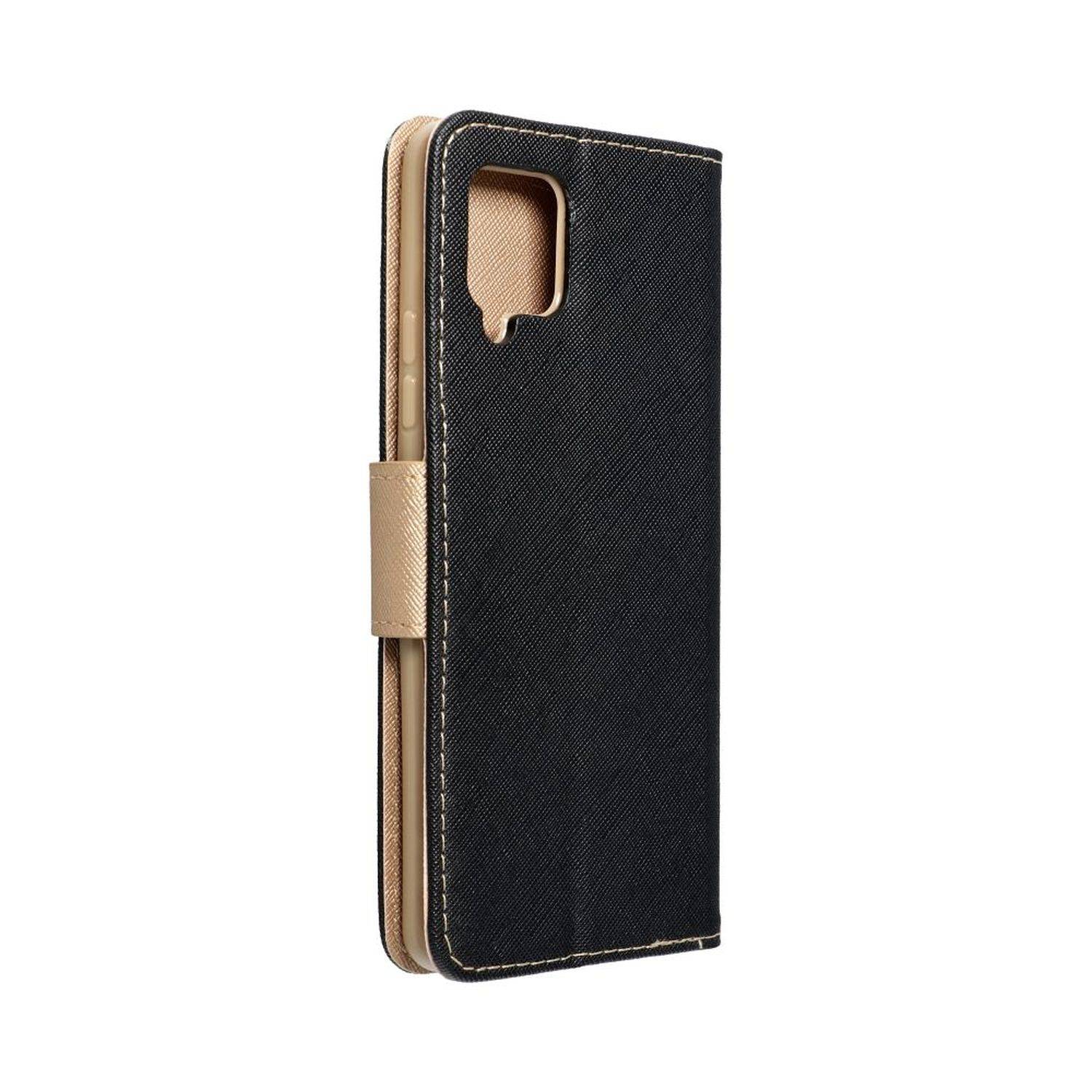 Buch Tasche "Fancy" kompatibel mit SAMSUNG GALAXY S23 ULTRA (SM-918B) Etui mit Standfunktion, Kartenfach Schwarz-Gold