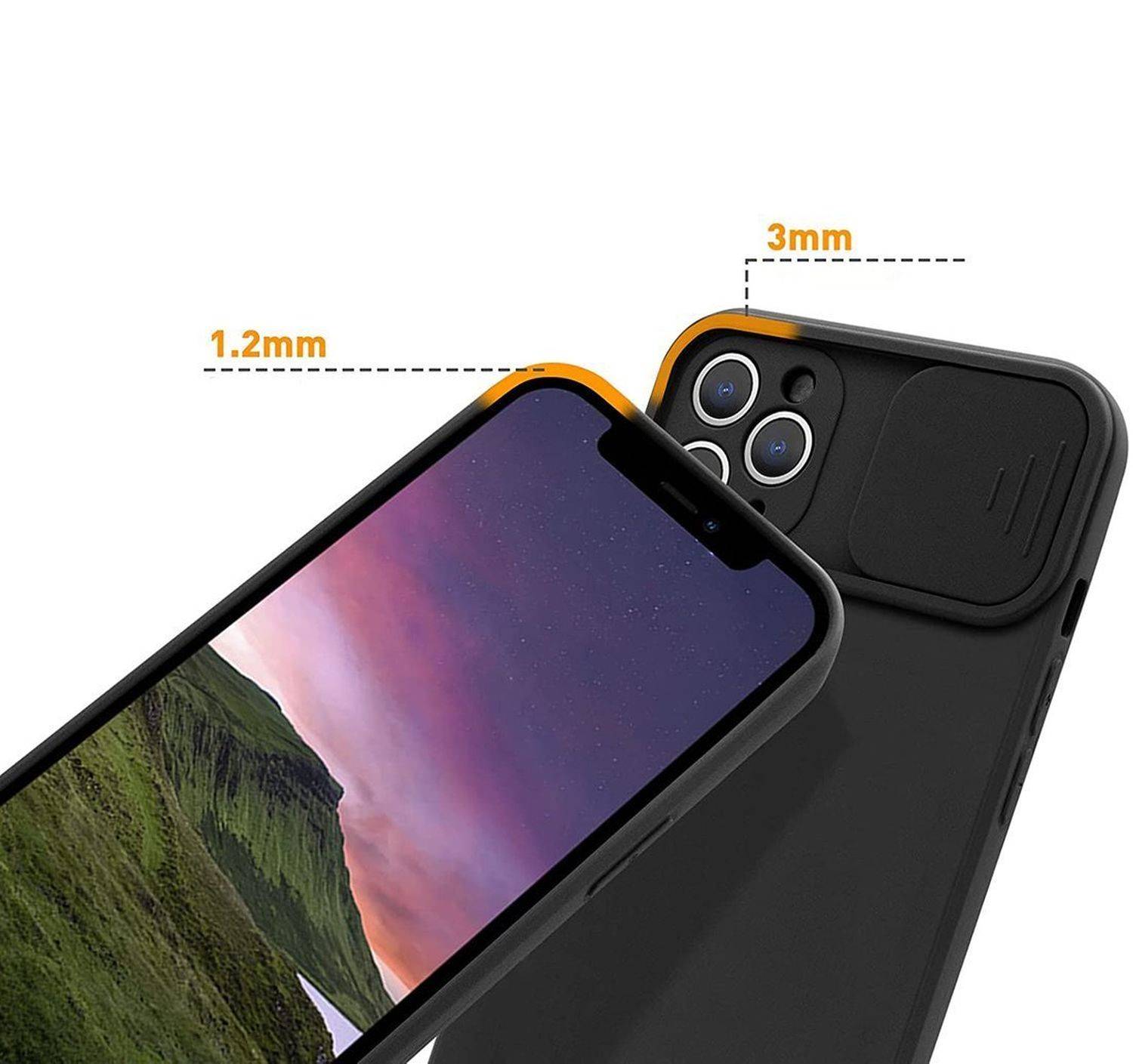 CamShield Silikon Case Schutzhülle mit Kameraschutz kompatibel mit Samsung Galaxy S23+ (S916B) Schwarz