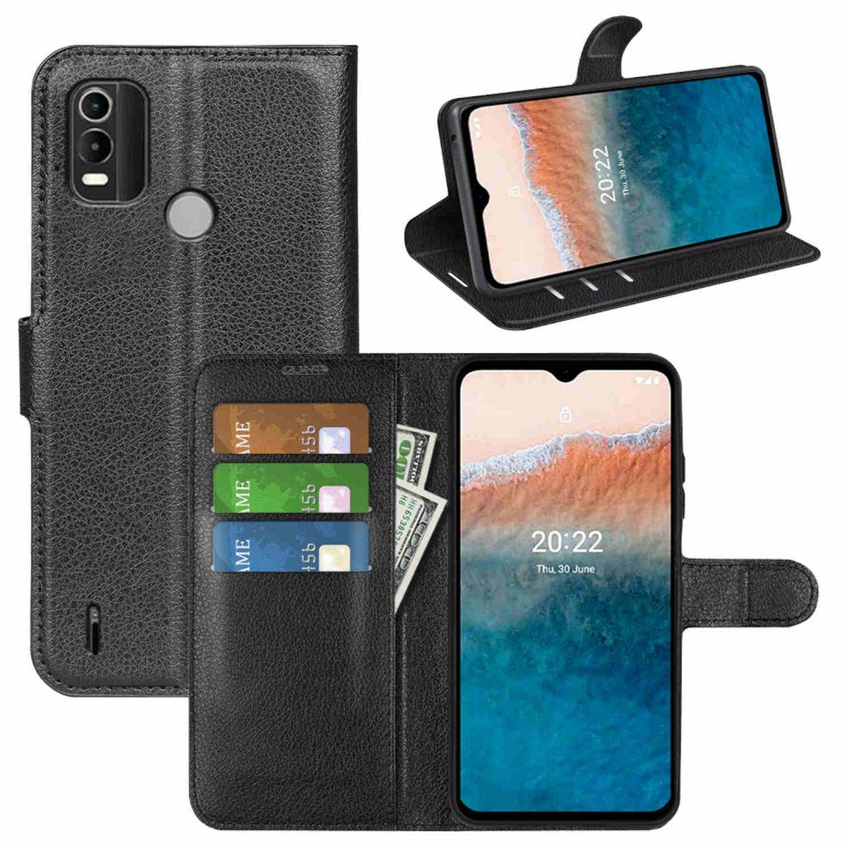 Für Nokia C21 Plus Handy Tasche Wallet Premium Schutz Hülle Case Cover Etuis Neu Zubehör Schwarz