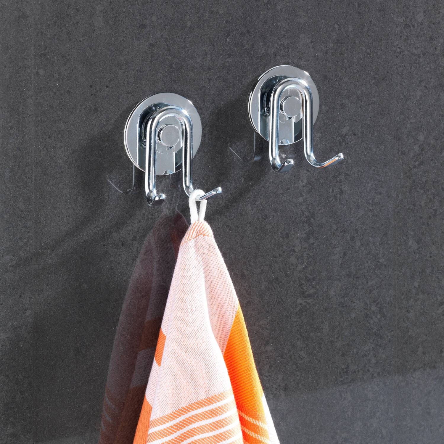 Maximex Turbo-Loc Doppelhaken, 2er Set, Befestigung ohne Bohren, rückstandslos