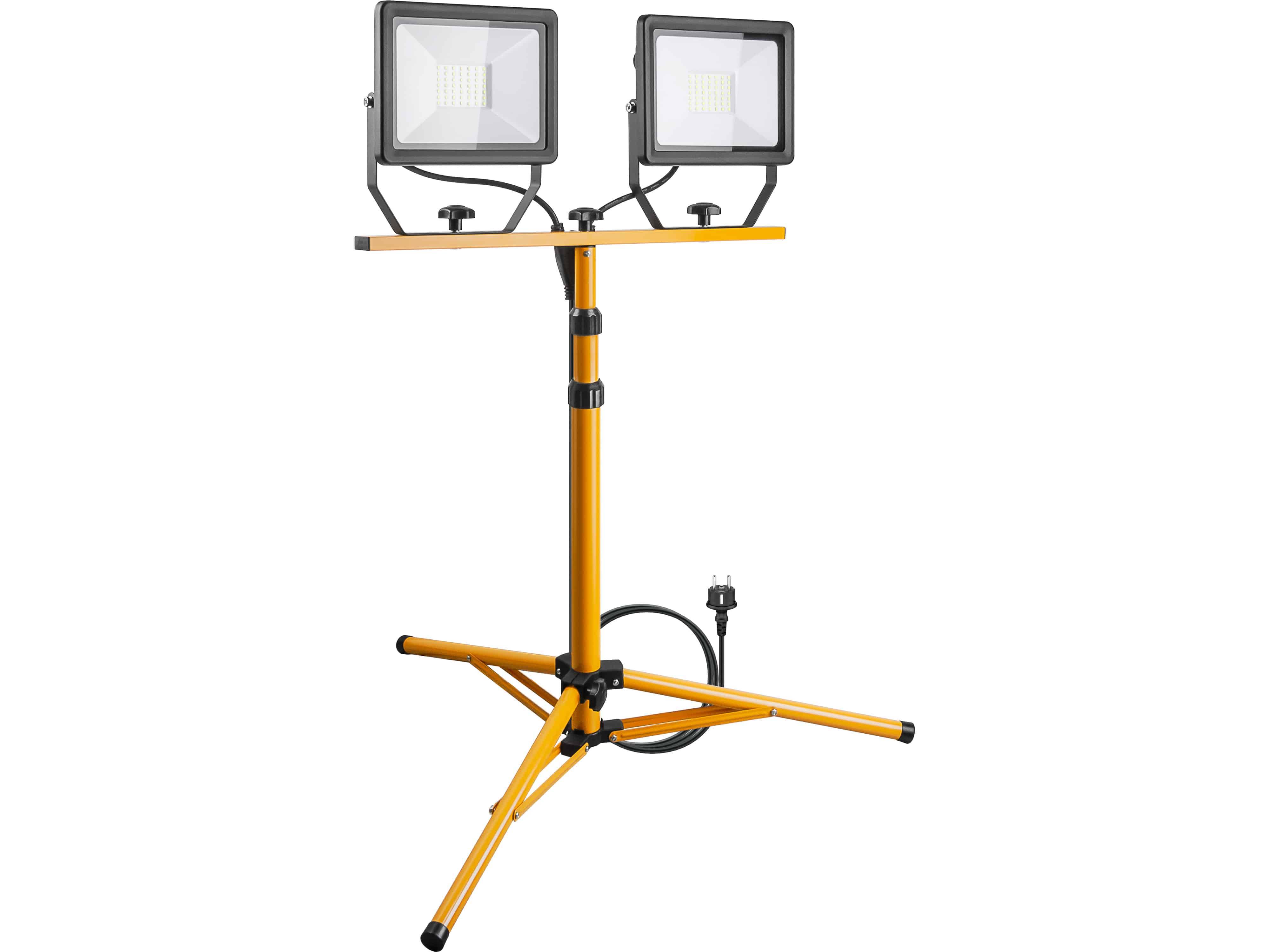 GOOBAY LED-Baustrahler, Teleskopstativ, 2x50W, 6500K