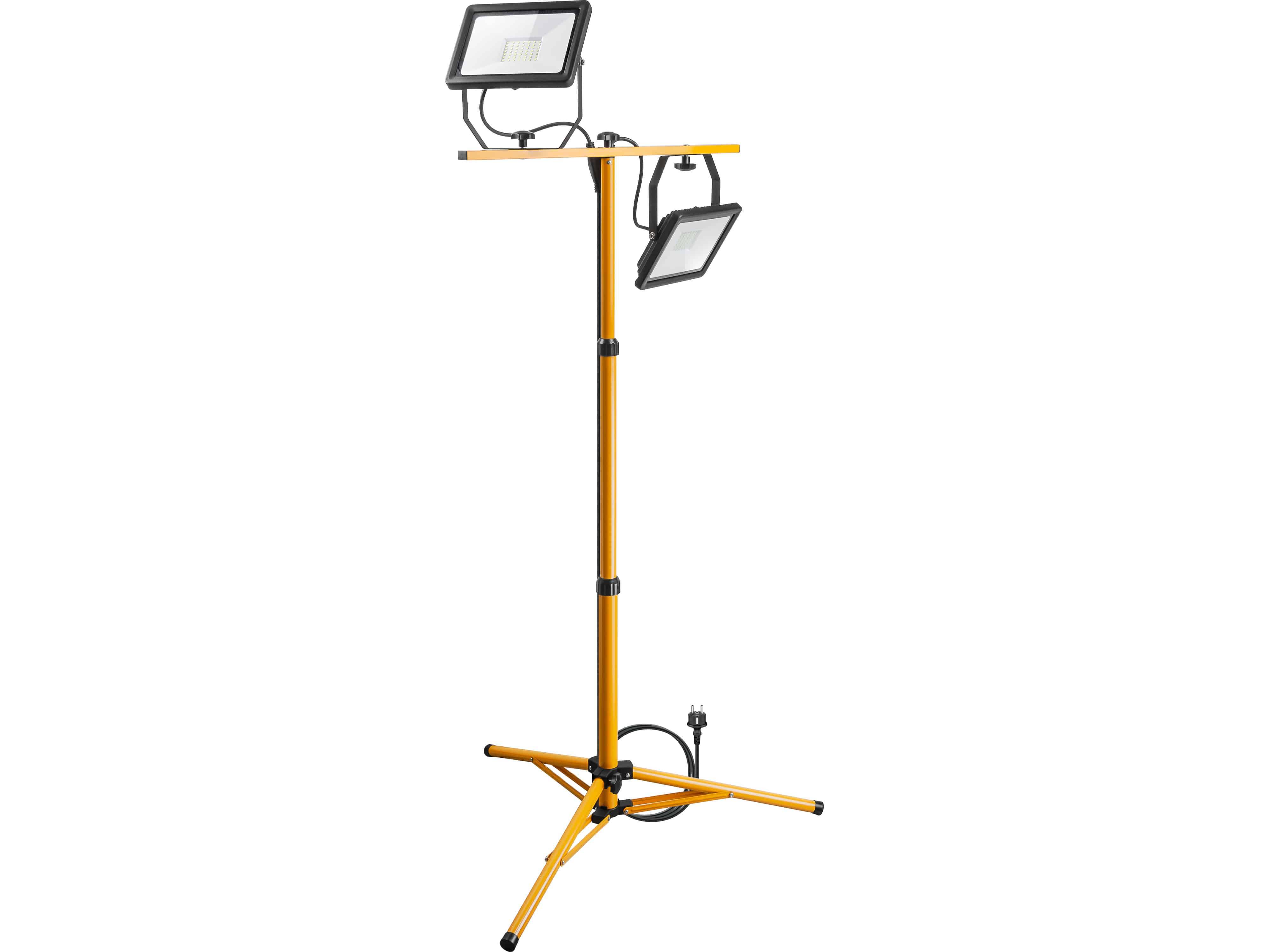 GOOBAY LED-Baustrahler, Teleskopstativ, 2x50W, 6500K