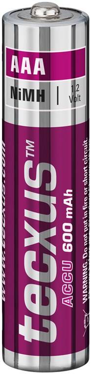 Tecxus AAA (Micro)/HR03 - 600 mAh - Nickel-Metallhydrid Akku (NiMH), 1,2 V