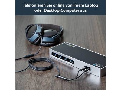 STARTECH 3,5mm Audio Klinke Y Kabel Eingabe / Ausgabe Kopfhörer & Headsets