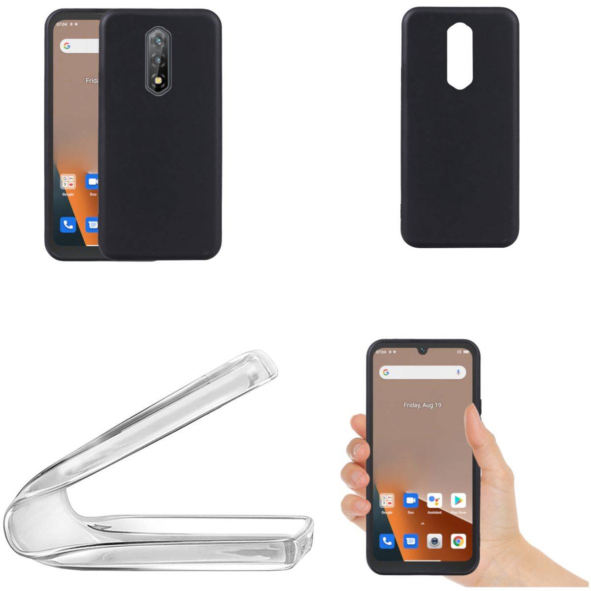 Für Blackview BV5200 Pro Silikoncase TPU Schutz Schwarz Handy Tasche Hülle Cover Etui Zubehör Neu