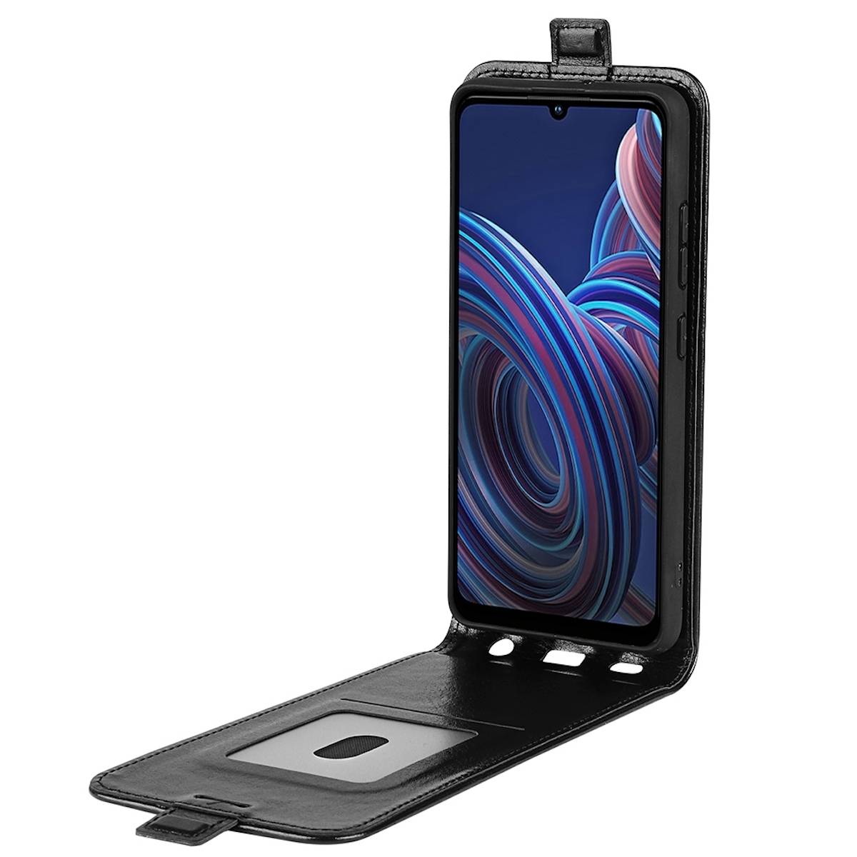 Für ZTE Blade A72 5G Fliptasche Premium Schwarz Hülle Case Cover Schutz Zubehör Etui Neu