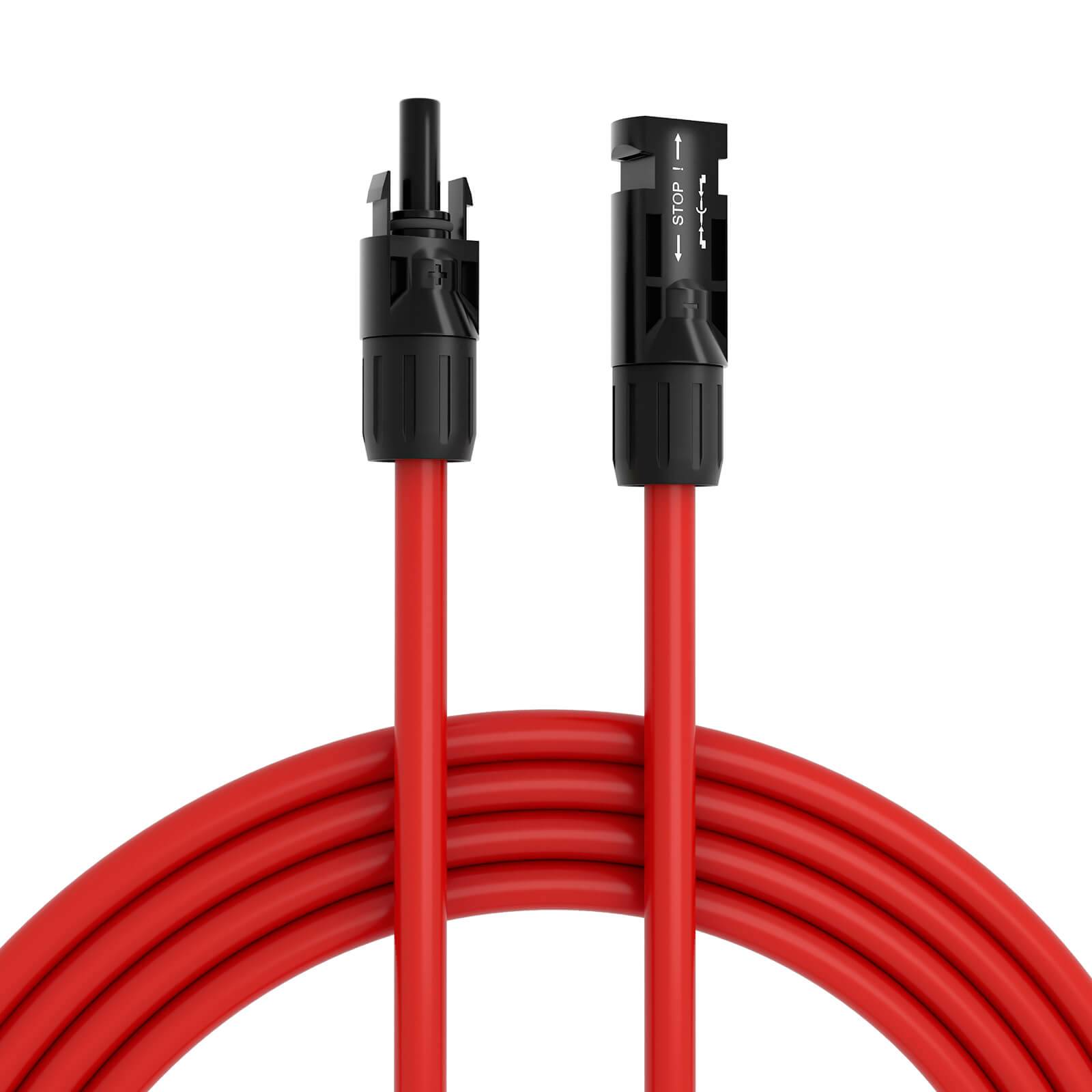 hb-digital 50m Solar Kabel 4mm2 Solarstecker Solarbuchse Photovoltaik Kabel H1Z2Z2-K für PV Anlagen rot