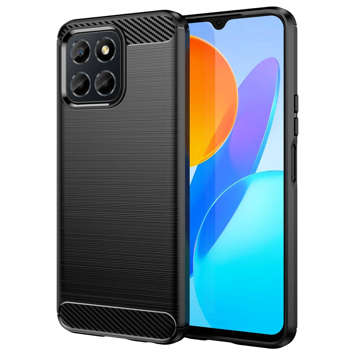 Carbon Case Hülle kompatibel mit Nothing Phone 1 flexible Silikon Carbon Hülle schwarz