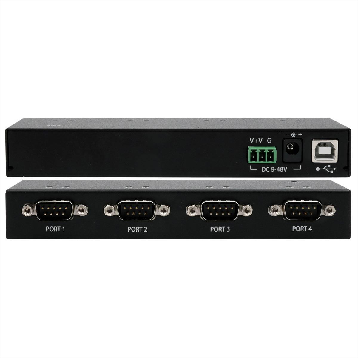 EXSYS EX-13074HM USB 2.0 zu 4 x Seriell RS-232 Ports Metallgehäuse FTDI Chip-Set