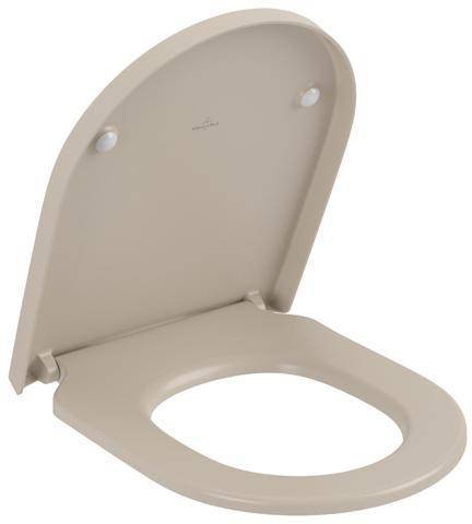 Villeroy & Boch Subway 3.0 · WC-Sitz · aus Duroplast · Oval · Scharniere aus Edelstahl · mit QuickRelease und SoftClosing Funktion · AM Almond C