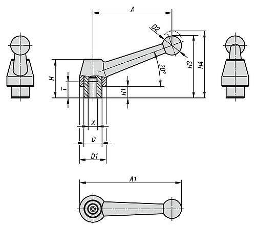 KLEMMHEBEL GR.1 M10 STAHL, KOMP:STAHL