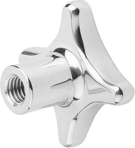 KREUZGRIFF DIN6335 D=M10 D1=50 H=34, FORM:E, EDELSTAHL POLIE