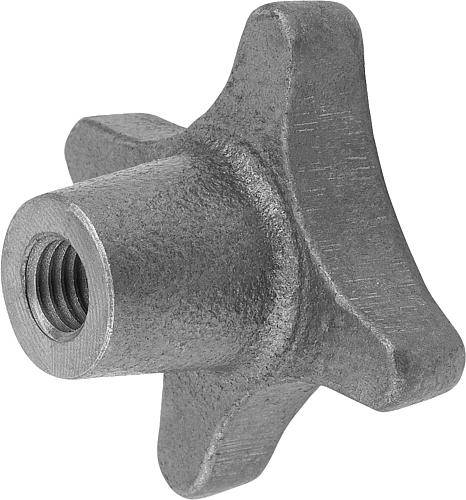 Kreuzgriff 50, M10, Form E - Gewindesackloch, Grauguss, DIN